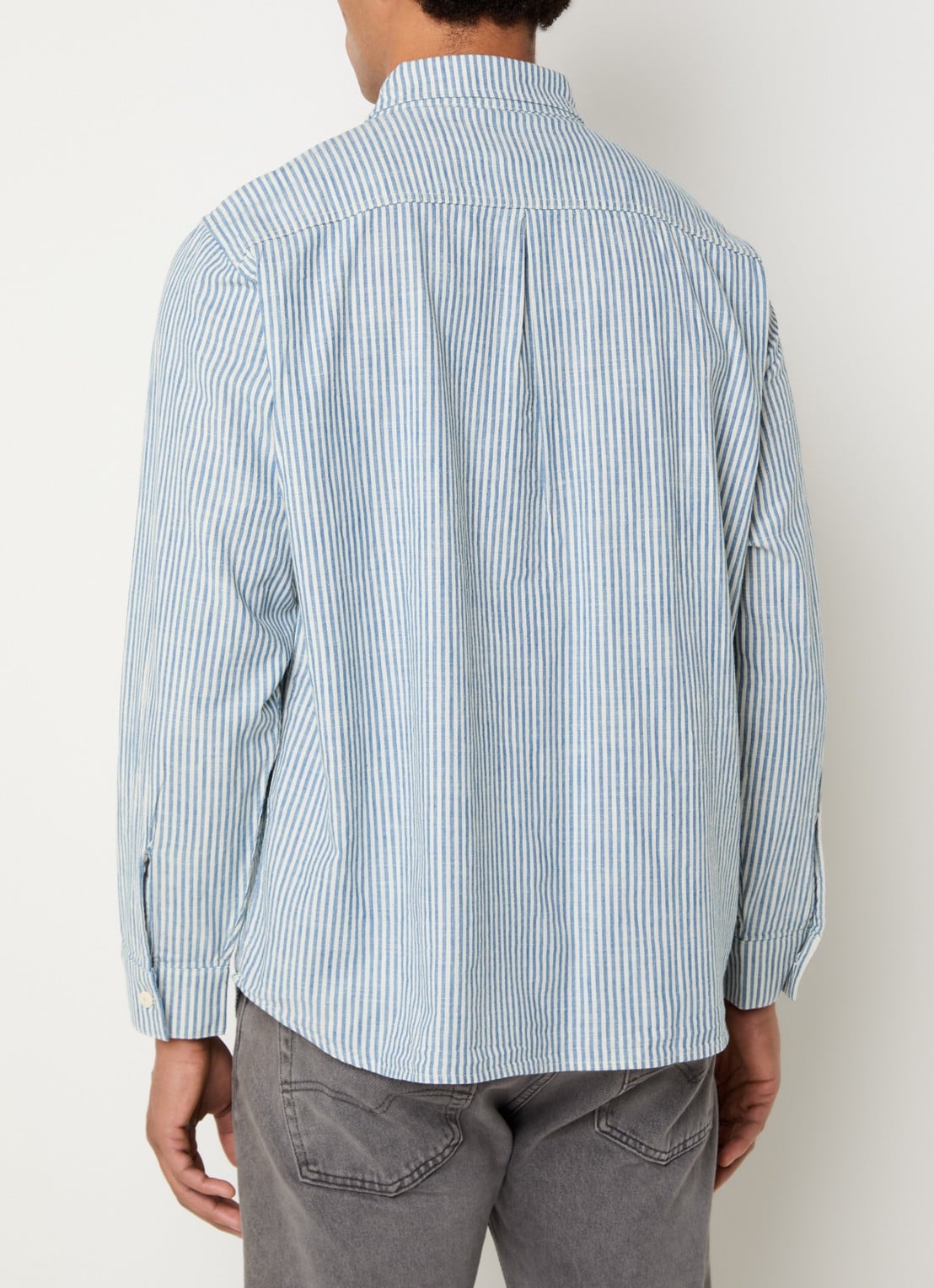 Levi's Regular fit overhemd met streepprint - achterkant 3 staalblauw
