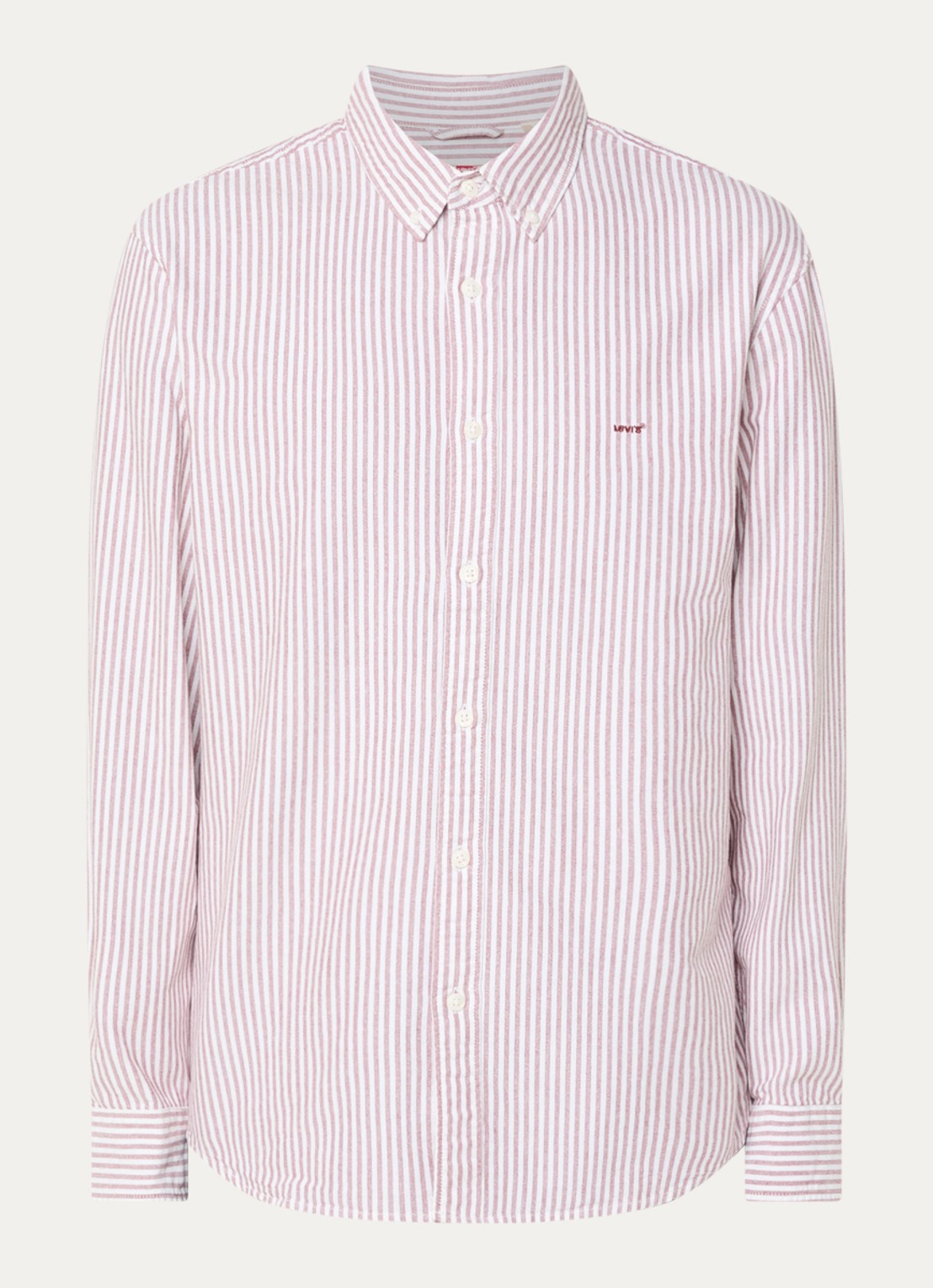Levi's Regular fit overhemd met streepprint - voorkant 2 steenrood