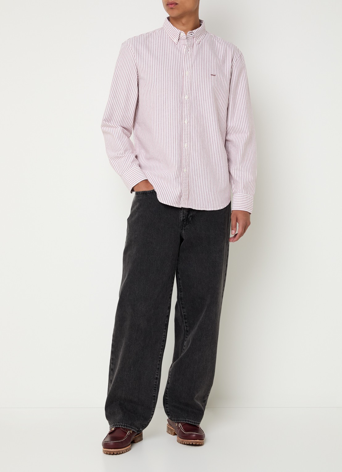Levi's Regular fit overhemd met streepprint - voorkant 3 steenrood