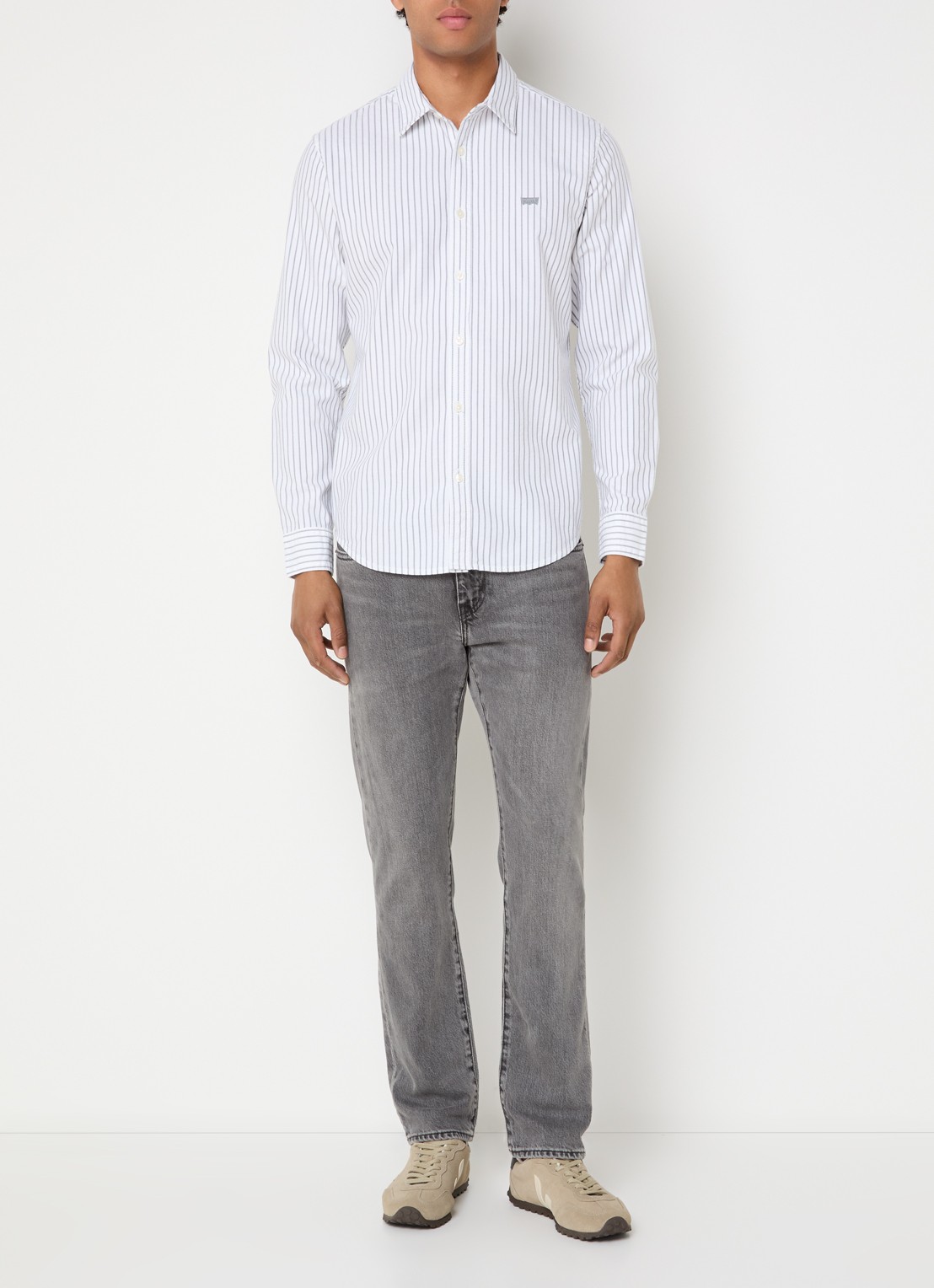 Levi's Regular fit overhemd met streepprint - voorkant 3 wit