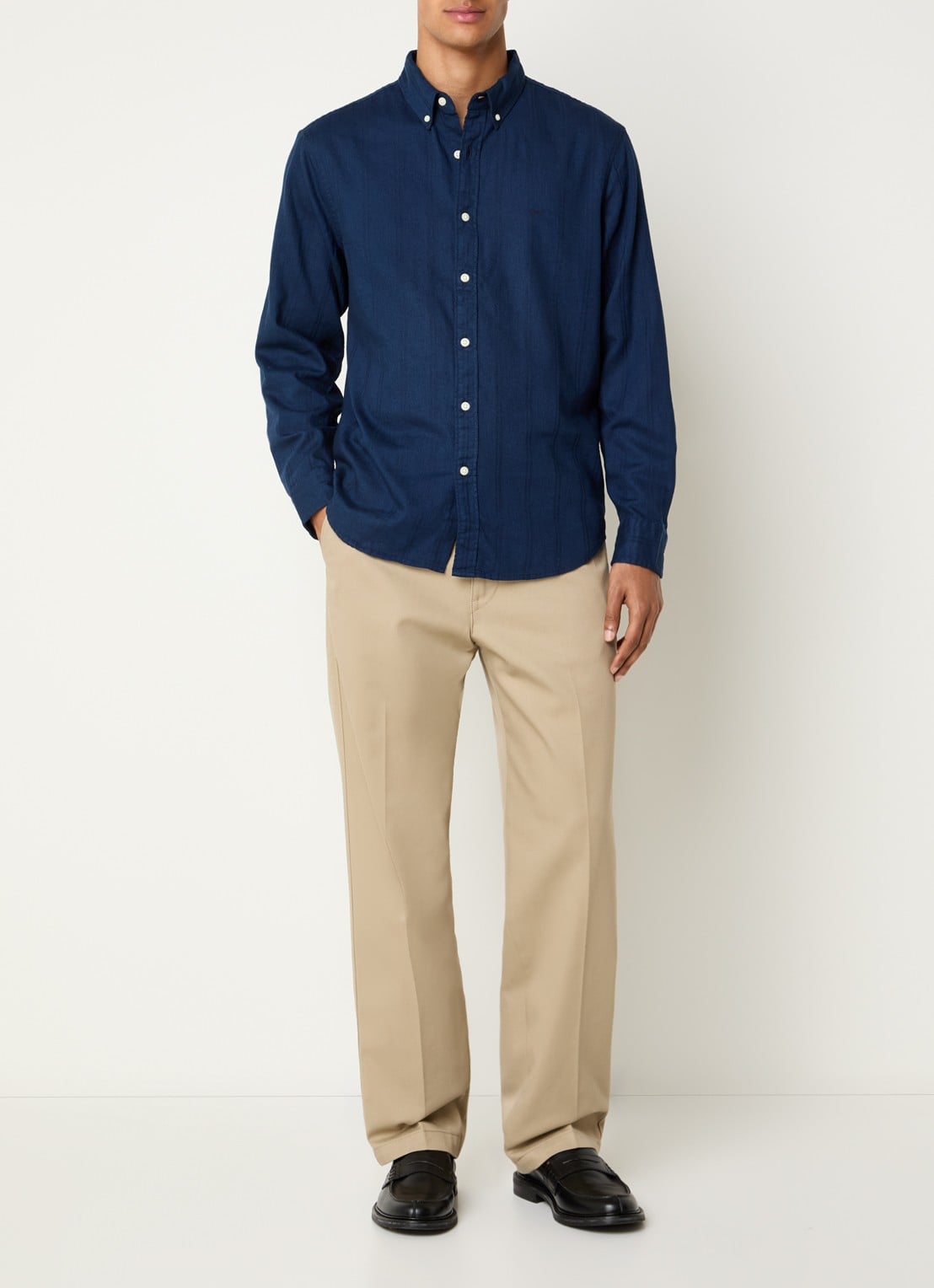 Levi's Regular fit overhemd met streepprint - voorkant 2 indigo