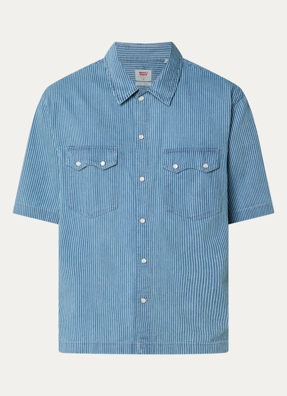 Levi's Regular fit overhemd met streepprint - voorkant 3 staalblauw
