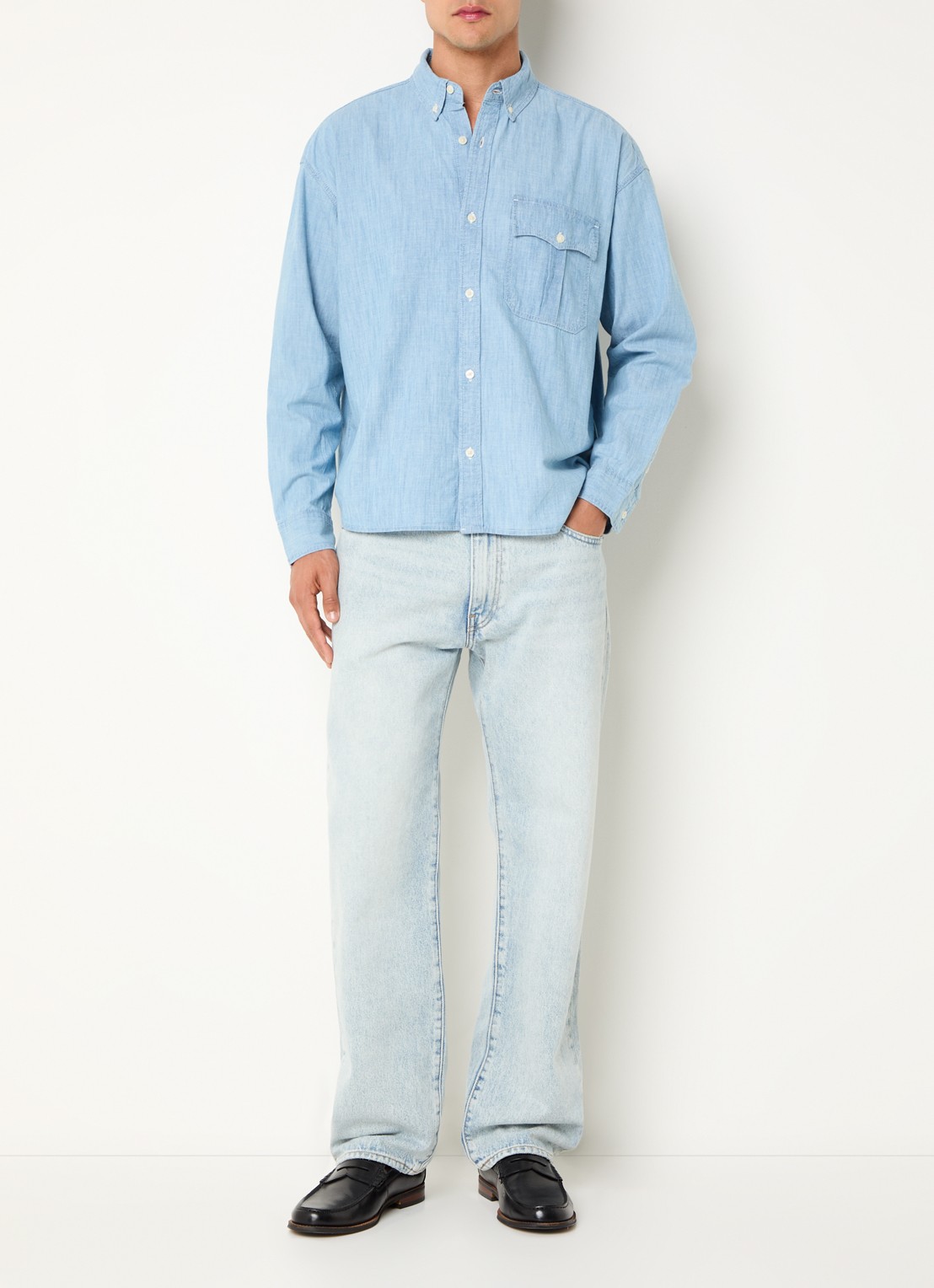 Levi's Regular fit overhemd van chambray - voorkant 3 indigo