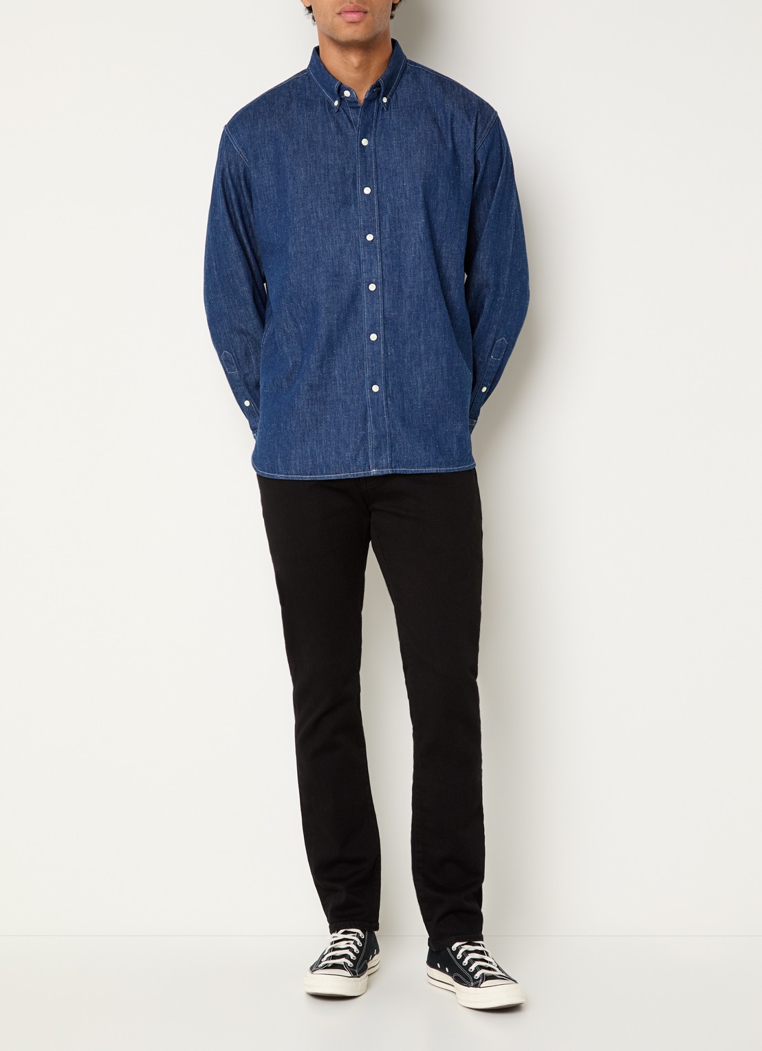 Levi's Regular fit overhemd van chambray - voorkant 4 indigo