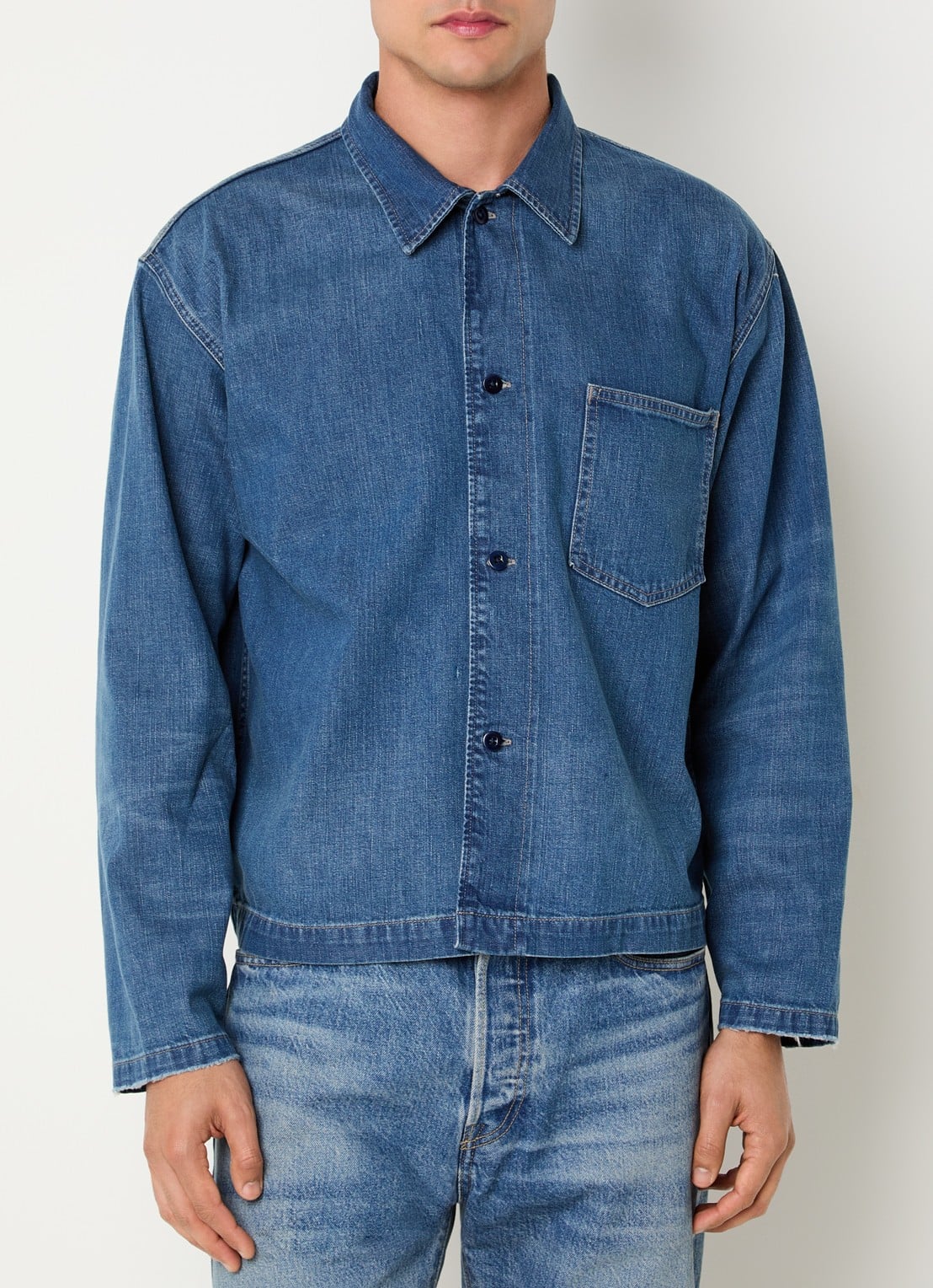 Levi's Regular fit overhemd van denim met borstzak - detail 3 indigo