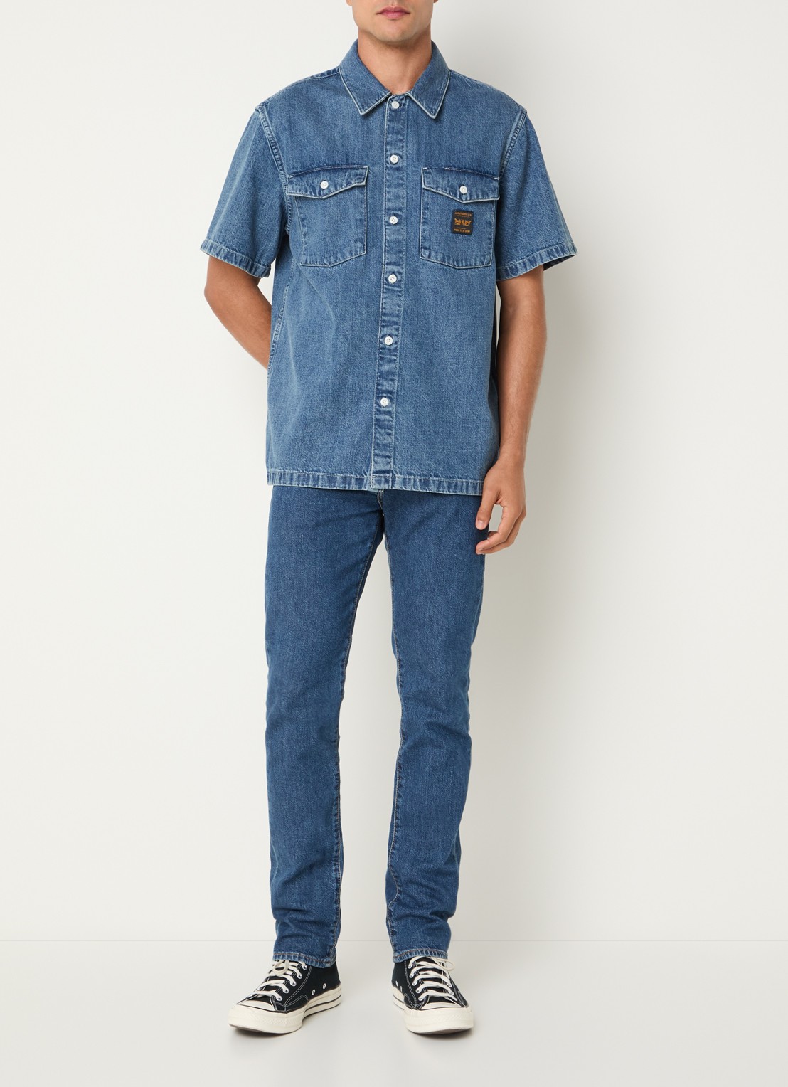 Levi's Regular fit overhemd van denim - voorkant 2 indigo