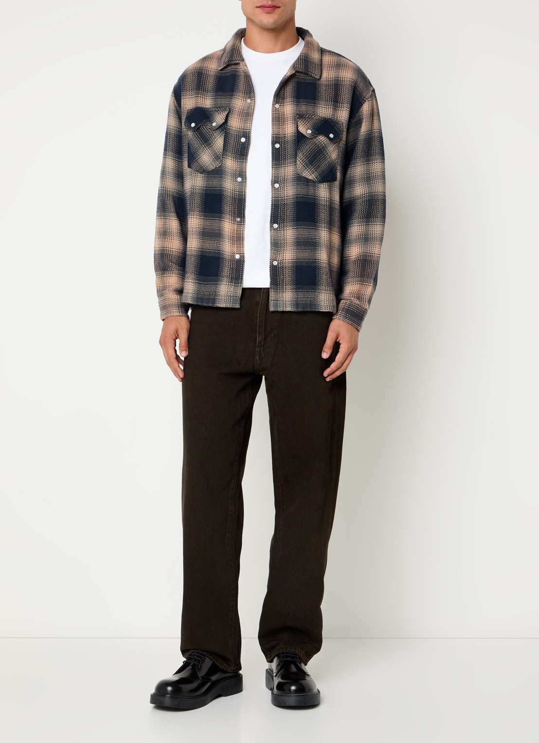 Levi's Regular fit overshirt met borstzak - voorkant 2 donkerblauw