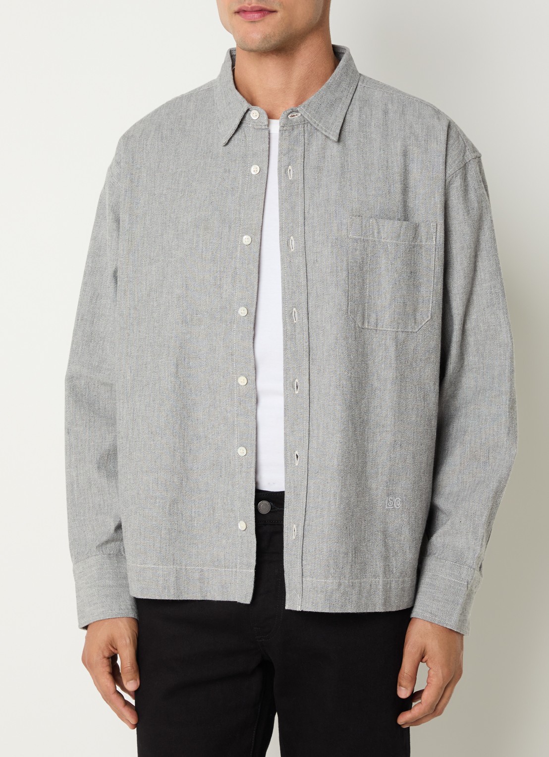 Levi's Regular fit overshirt met borstzak - detail 2 grijs