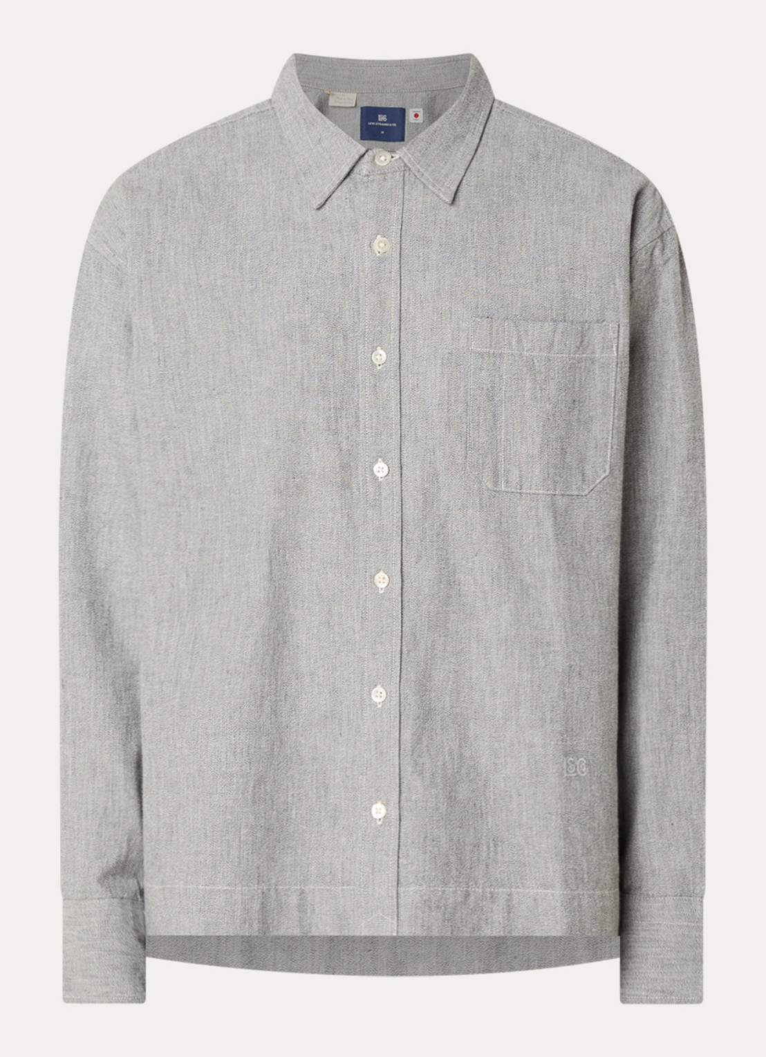 Levi's Regular fit overshirt met borstzak - voorkant 3 grijs