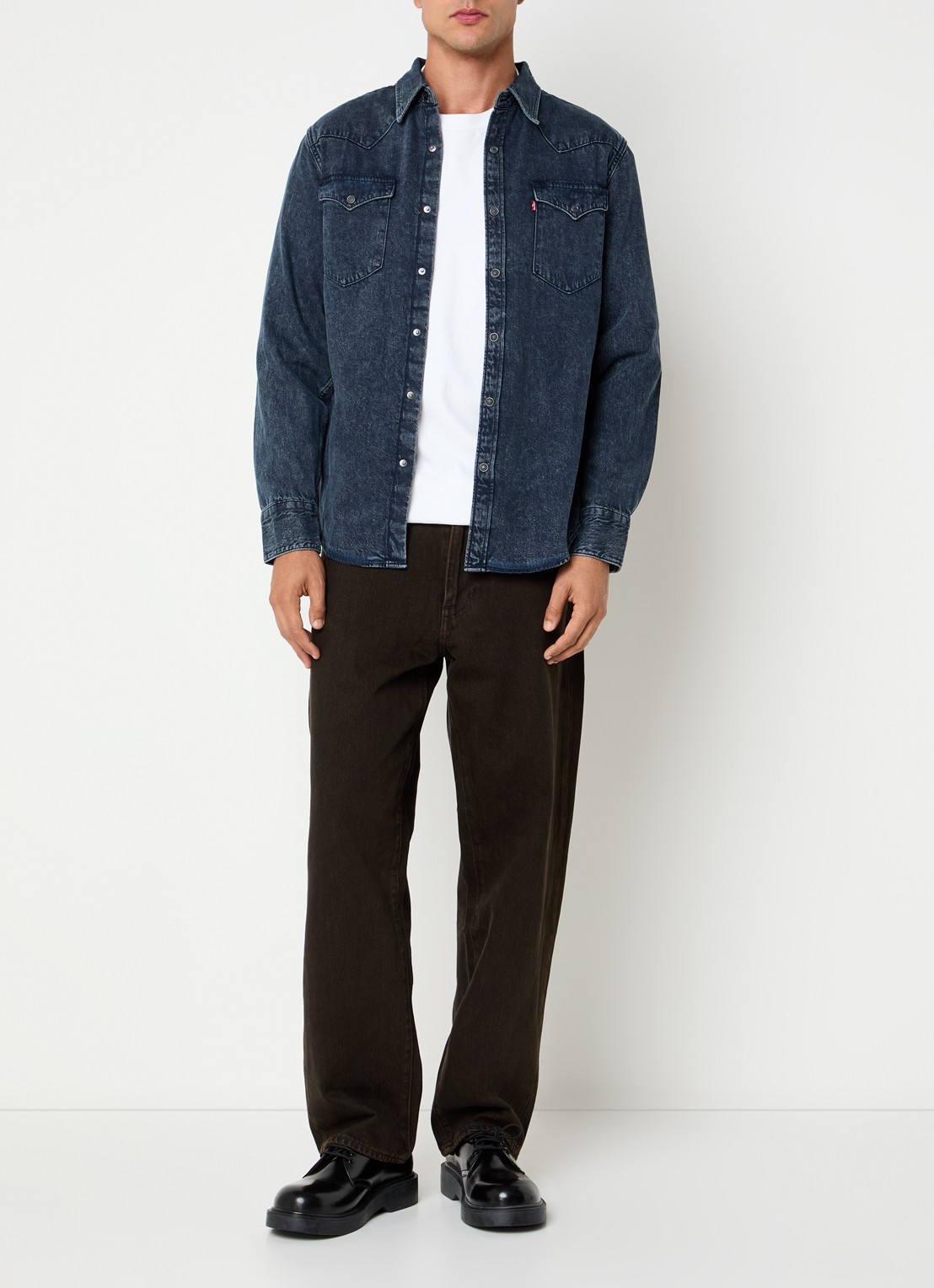 Levi's Regular fit overshirt van denim  - voorkant 4 indigo