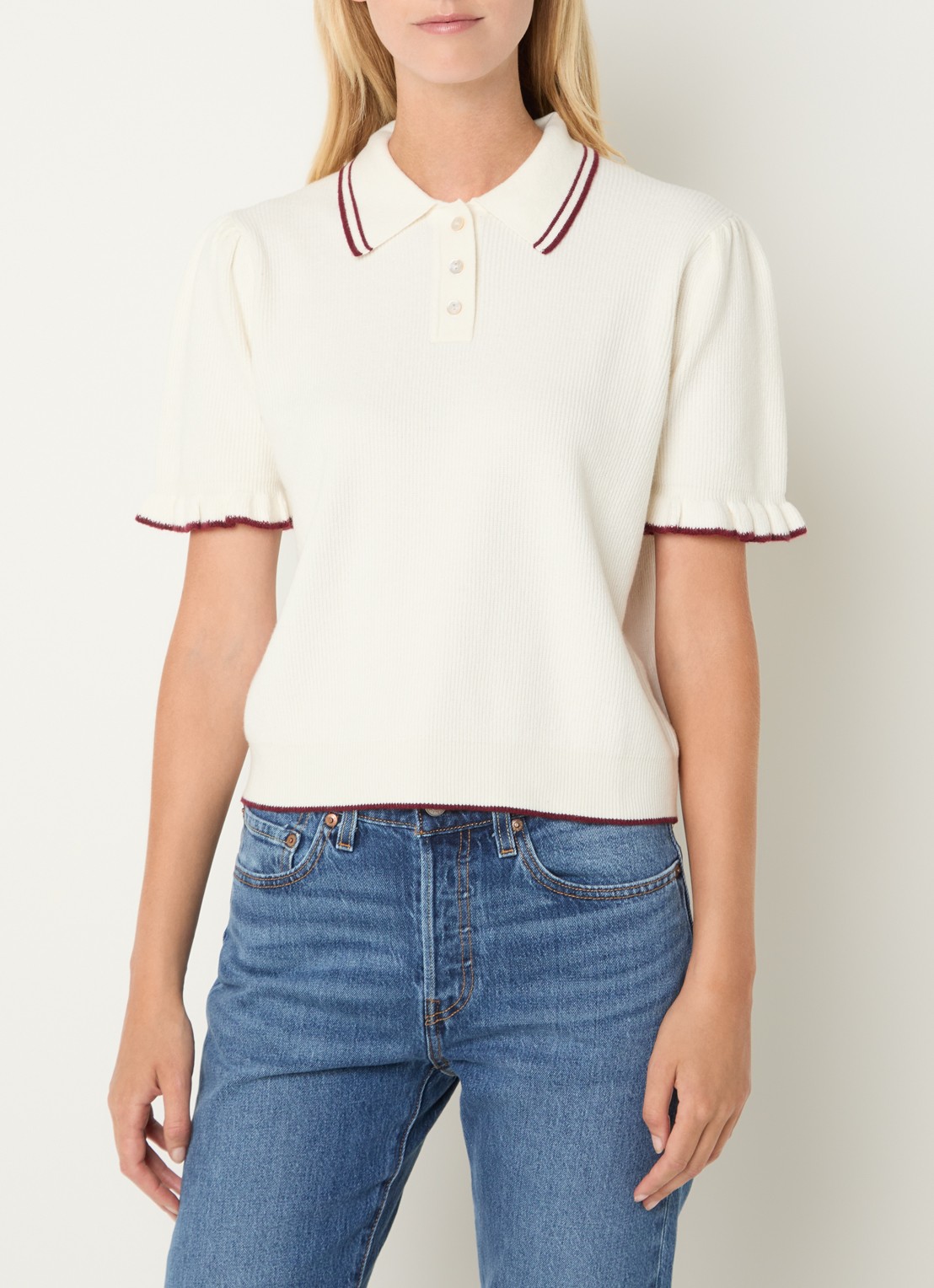 Levi's Regular fit polo met kraag - detail 3 wit