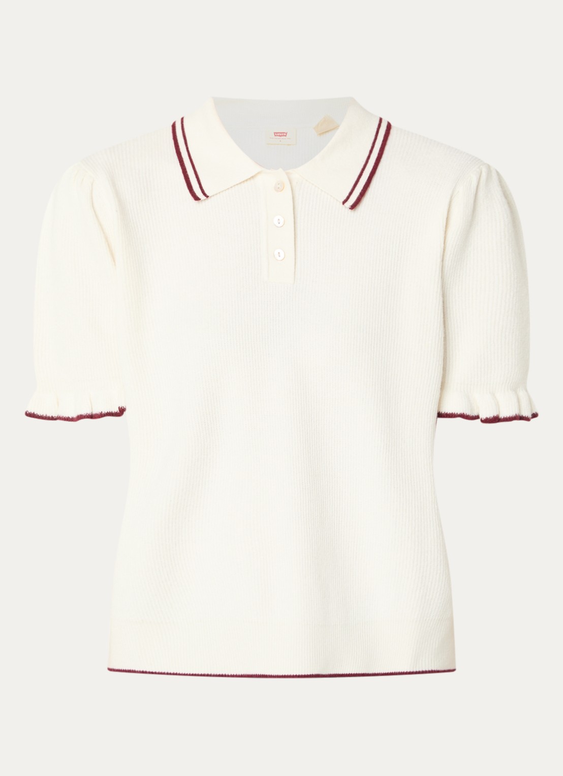 Levi's Regular fit polo met kraag - voorkant wit