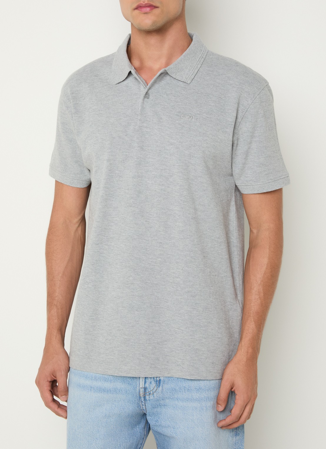 Levi's Regular fit polo met logo - detail grijs