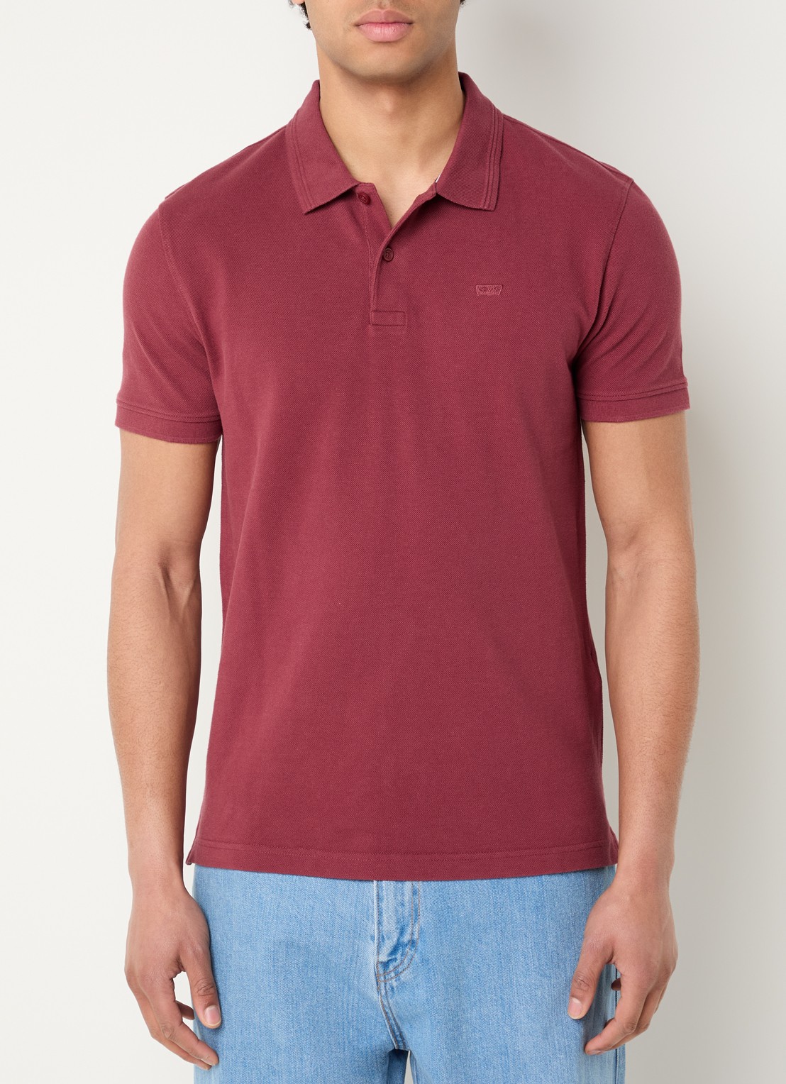 Levi's Regular fit polo met logo - detail bordeauxrood
