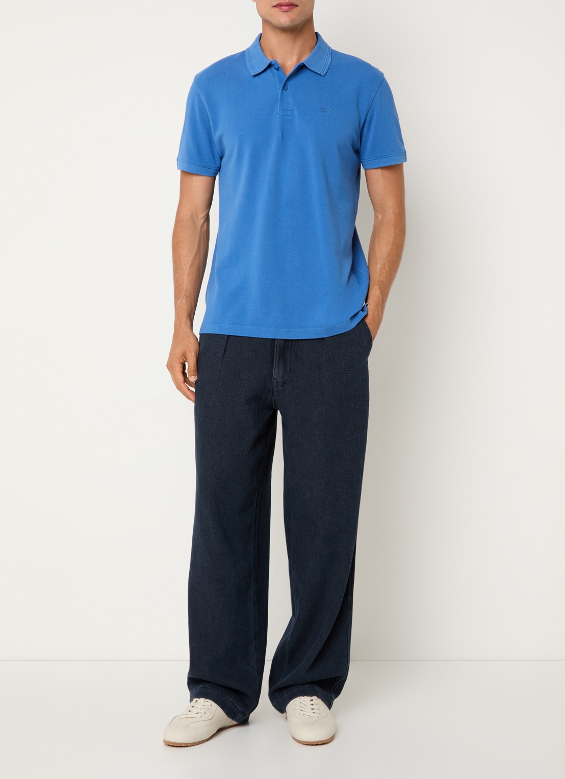 Levi's Regular fit polo met logo - voorkant 2 blauw