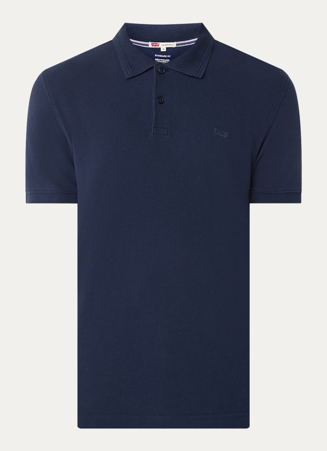 Levi's Regular fit polo met logoborduring - voorkant 2 donkerblauw