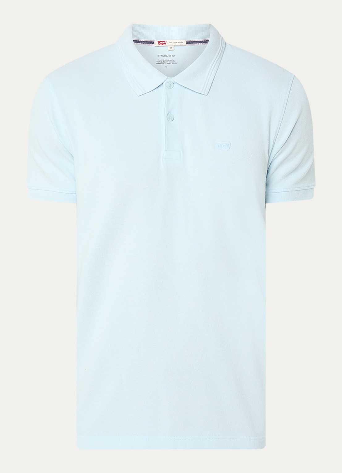 Levi's Regular fit polo met logoborduring - voorkant lichtblauw