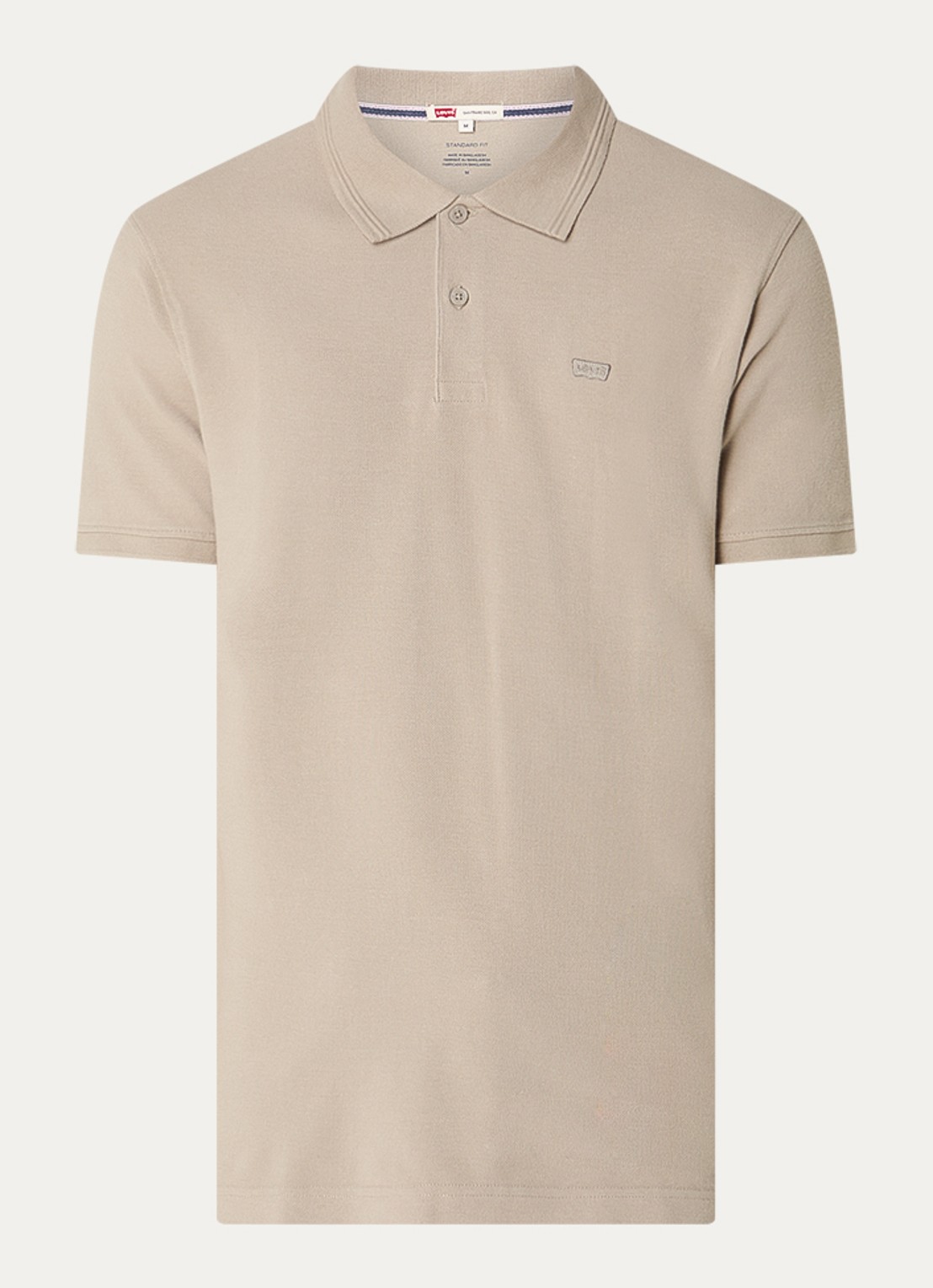 Levi's Regular fit polo met logoborduring - voorkant beige