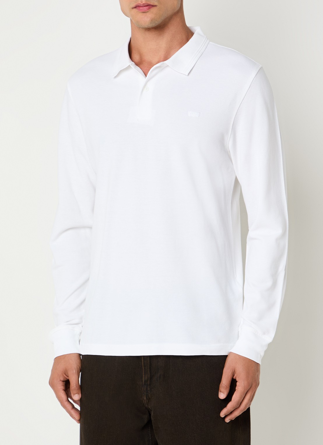 Levi's Regular fit polo met logoborduring - detail gebroken wit