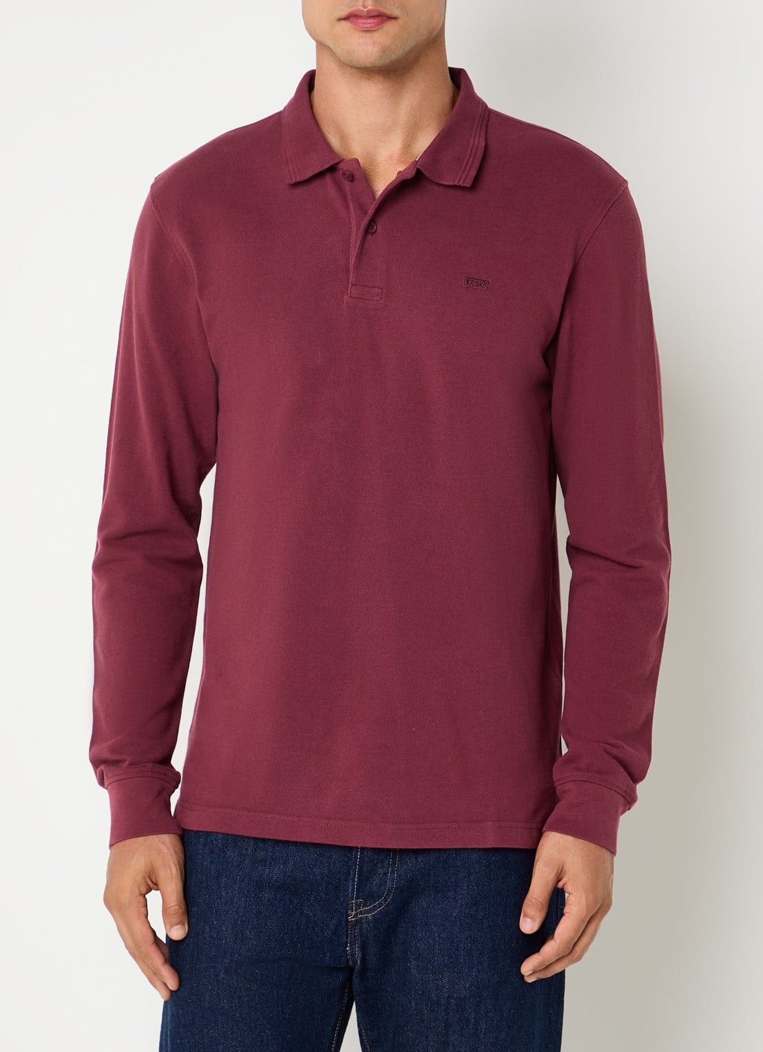 Levi's Regular fit polo met logoborduring - detail bordeauxrood