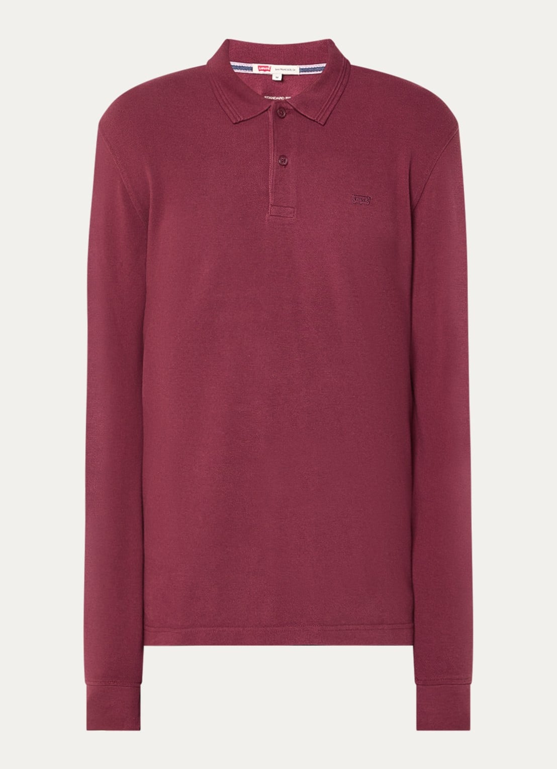 Levi's Regular fit polo met logoborduring - voorkant 3 bordeauxrood
