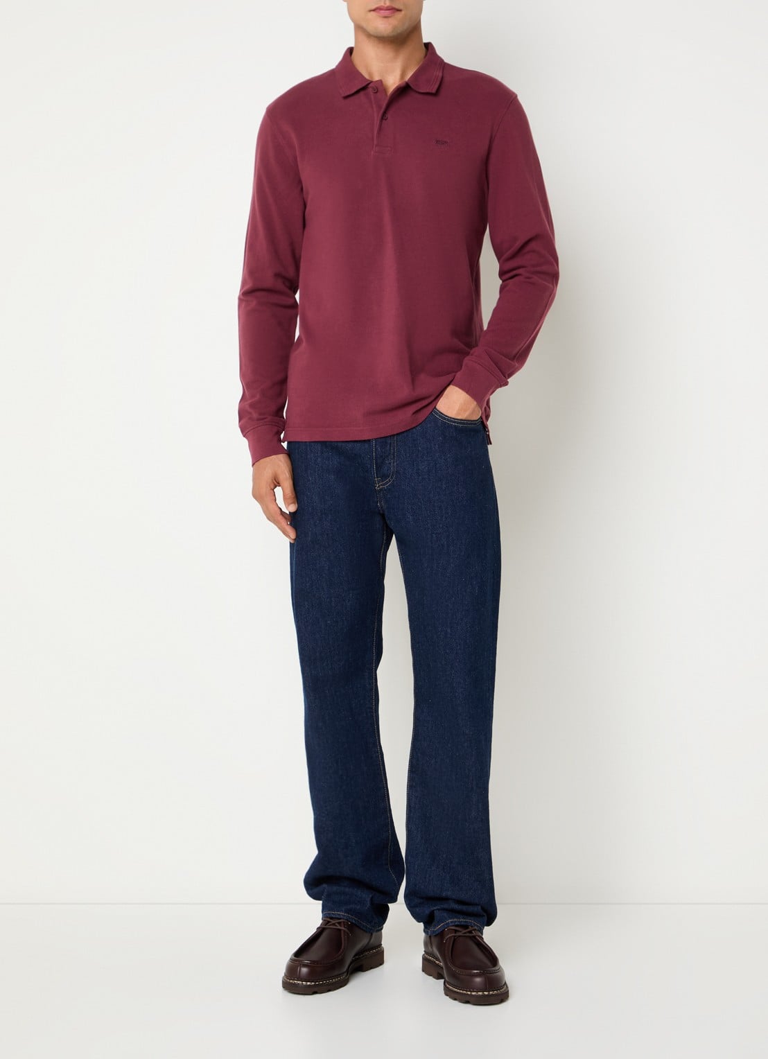Levi's Regular fit polo met logoborduring - voorkant 4 bordeauxrood