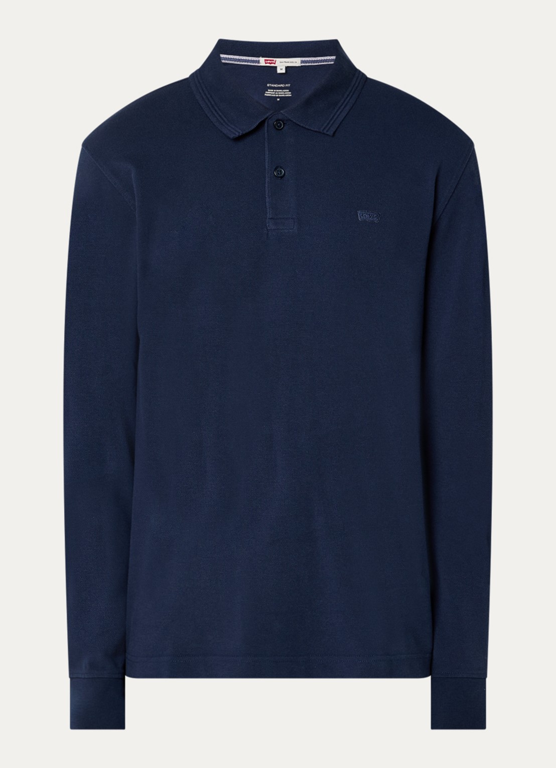 Levi's Regular fit polo met logoborduring - voorkant 3 donkerblauw