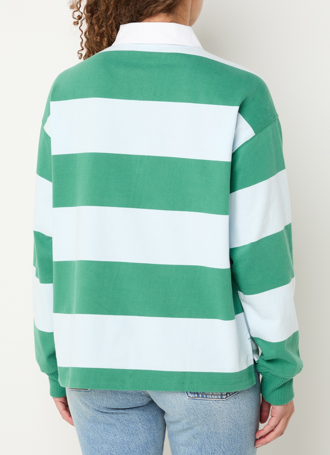 Levi's Regular fit polo met streepprint - achterkant 3 groen