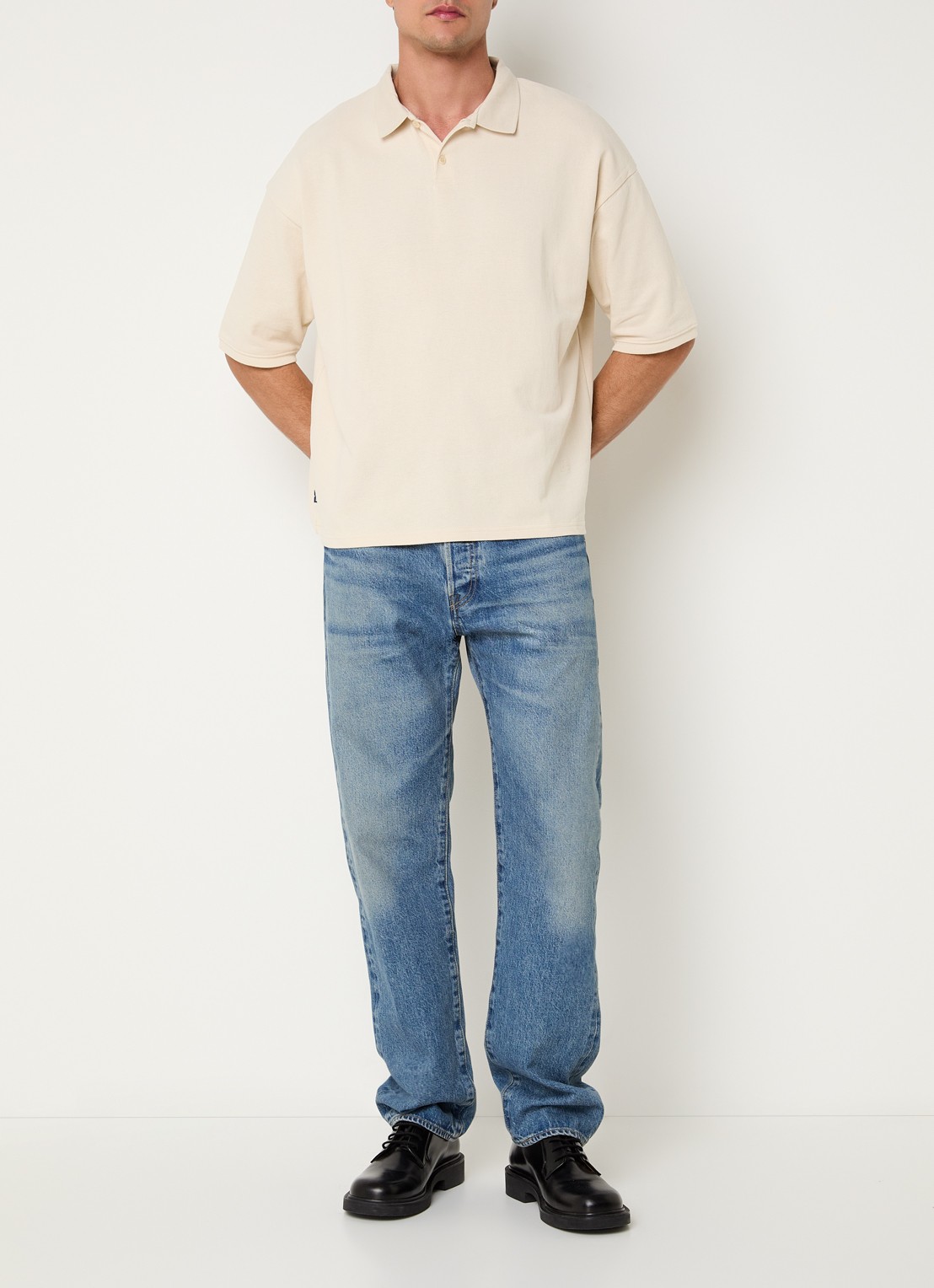 Levi's Regular fit polo met stretch - voorkant 2 creme