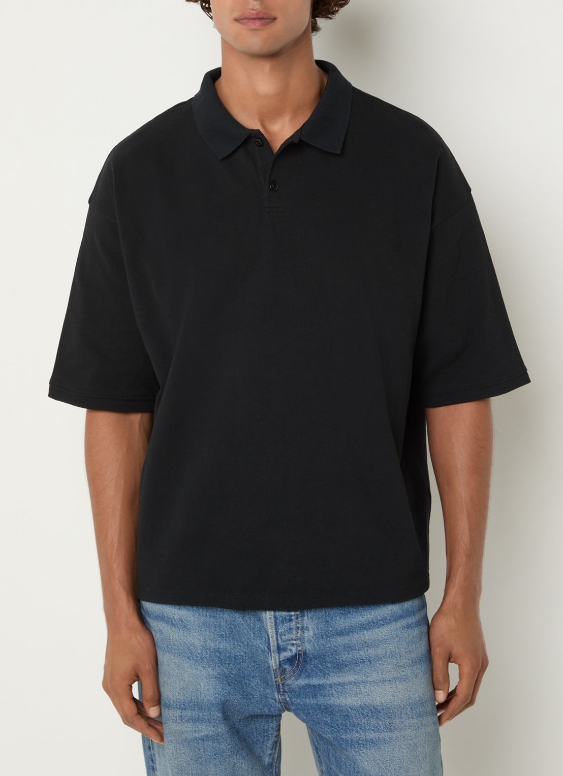 Levi's Regular fit polo met stretch - detail zwart