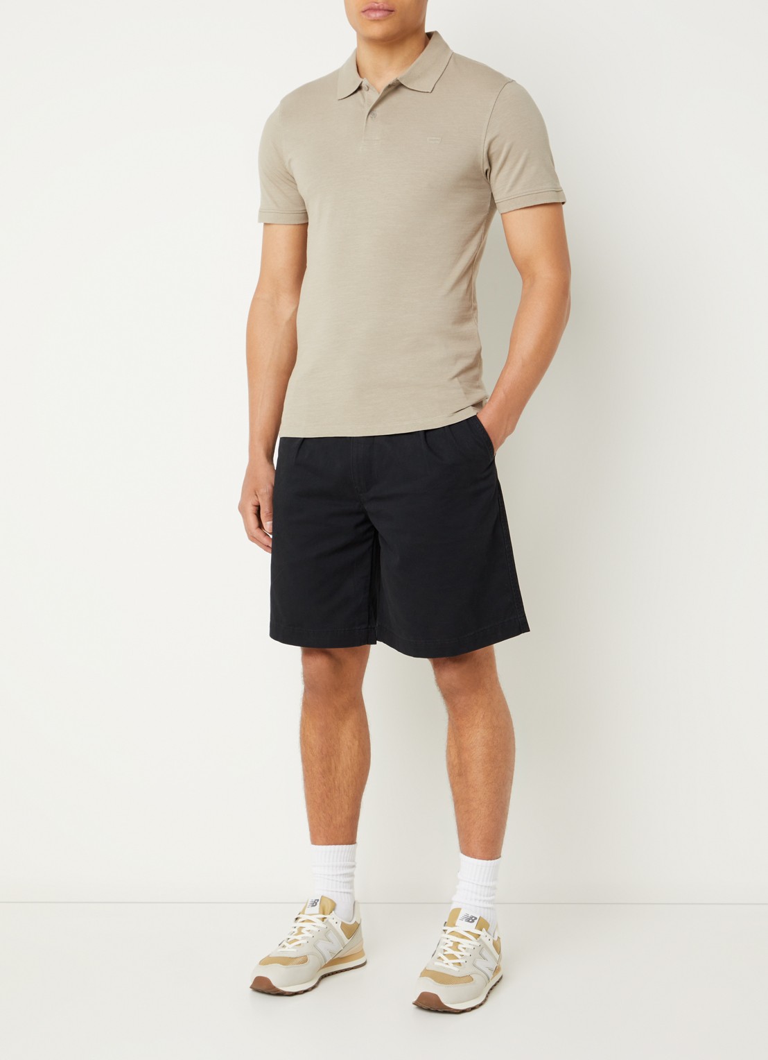 Levi's Regular fit polo met stretch - voorkant 2 khaki