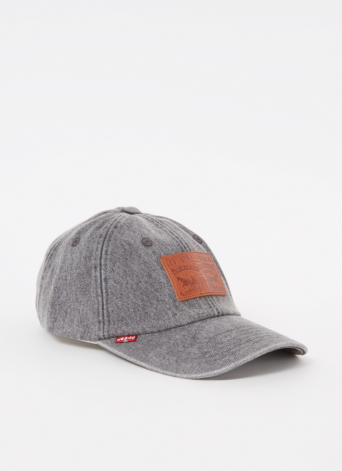 Levi's Relaxed Dad pet van denim met logo - voorkant grijs