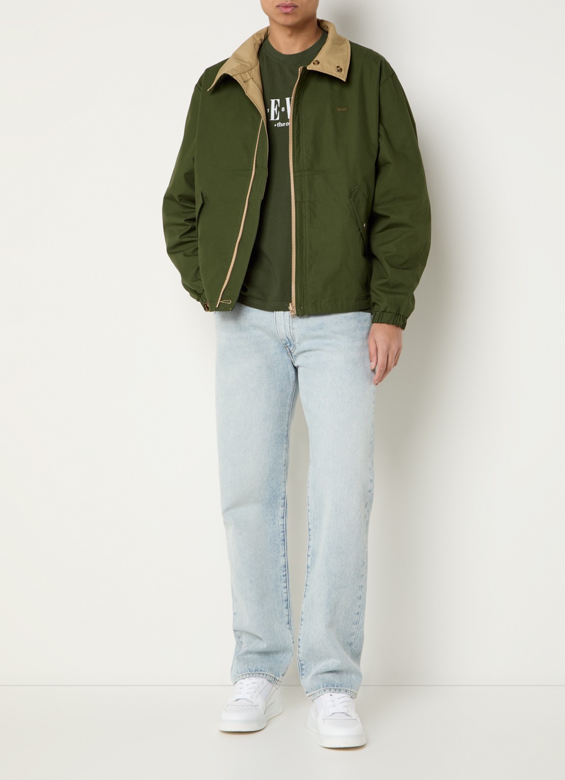 Levi's Reversible jack met steekzakken - voorkant 2 camel