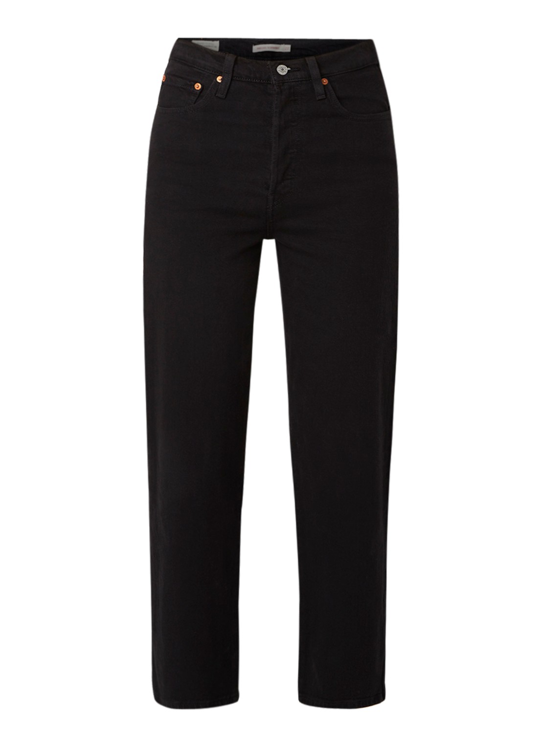 Levi's Ribcage high waist cropped straight leg jeans - voorkant 4 zwart