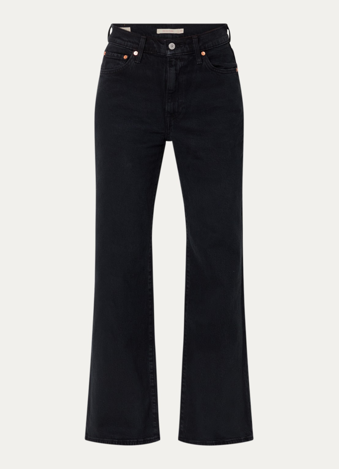 Levi's Ribcage high waist flared jeans met gekleurde wassing - voorkant zwart