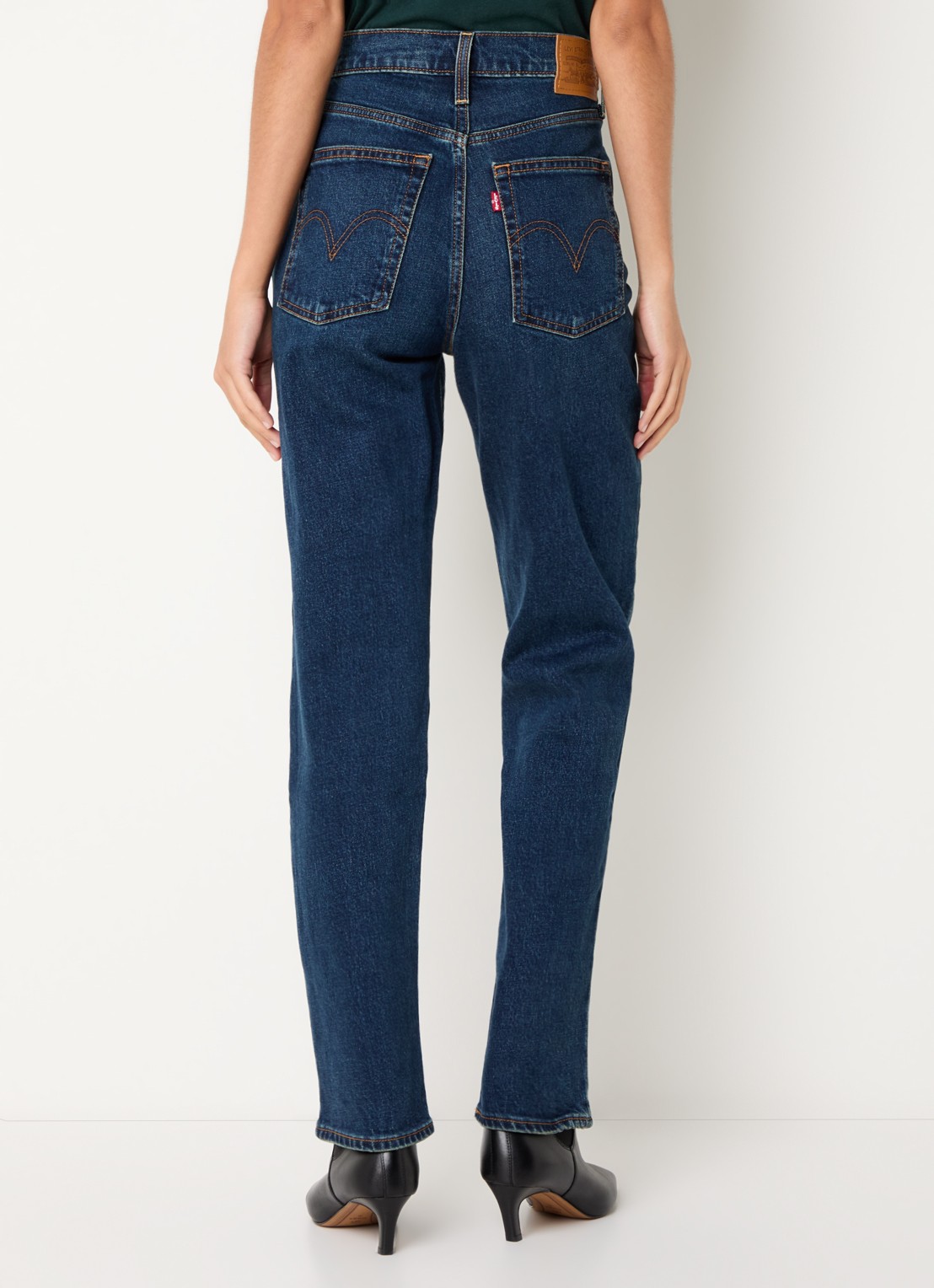 Levi's Ribcage high waist slim fit jeans met donkere wassing - achterkant 3 indigo