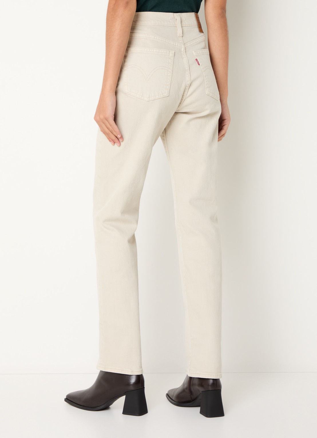 Levi's Ribcage high waist slim fit jeans met gekleurde wassing - achterkant 5 beige