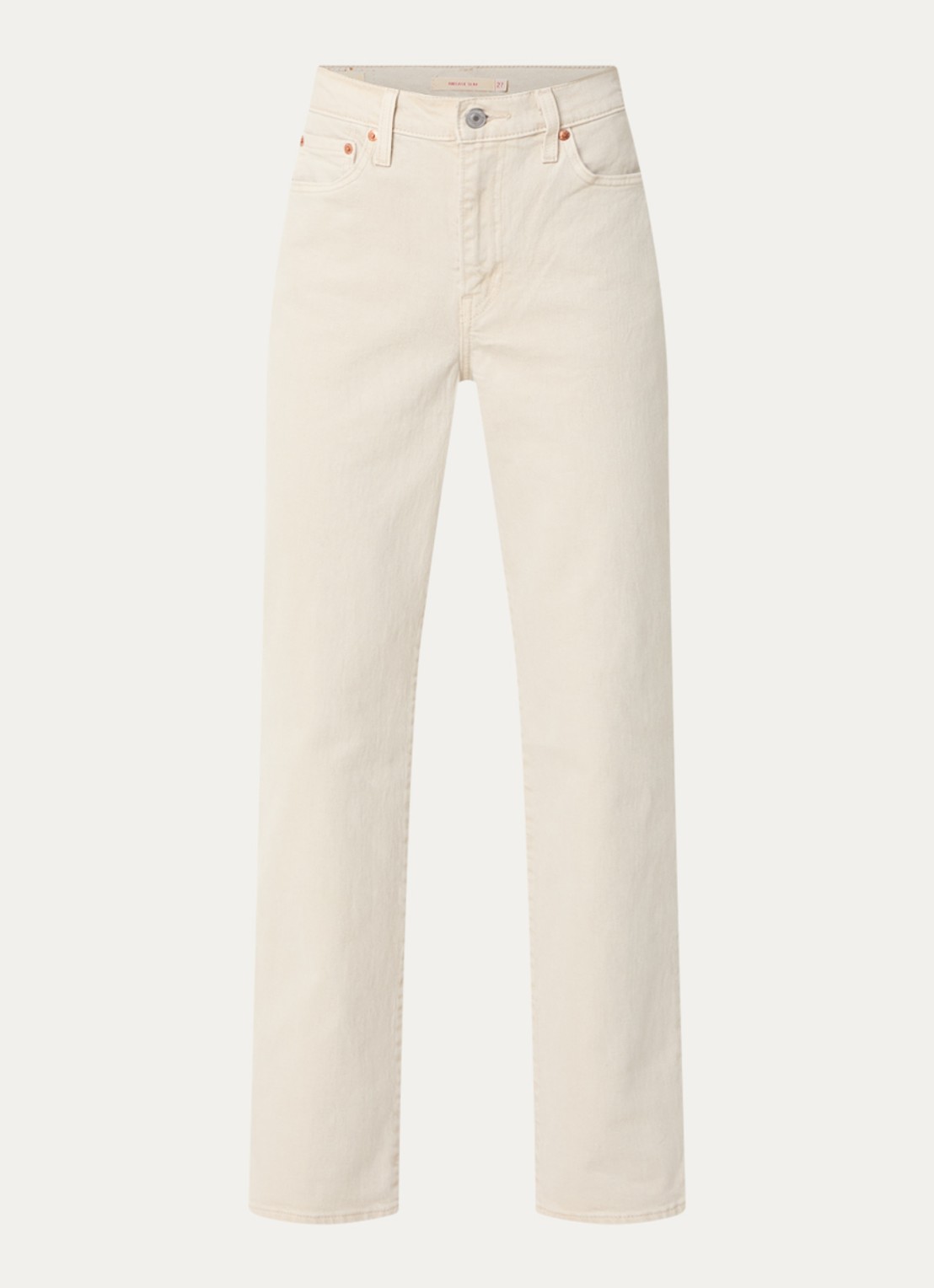 Levi's Ribcage high waist slim fit jeans met gekleurde wassing - voorkant beige