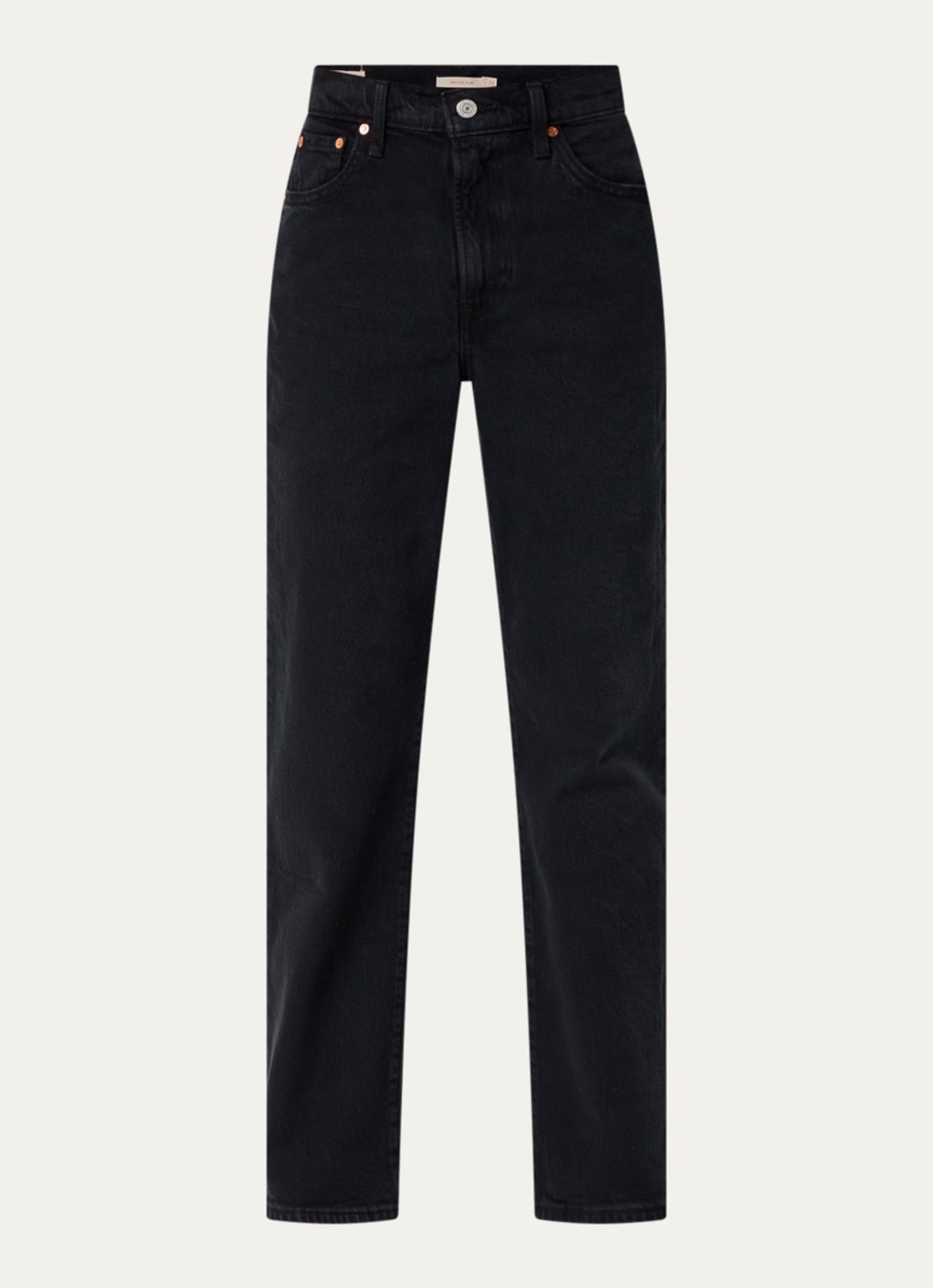 Levi's Ribcage high waist slim fit jeans met gekleurde wassing - voorkant zwart
