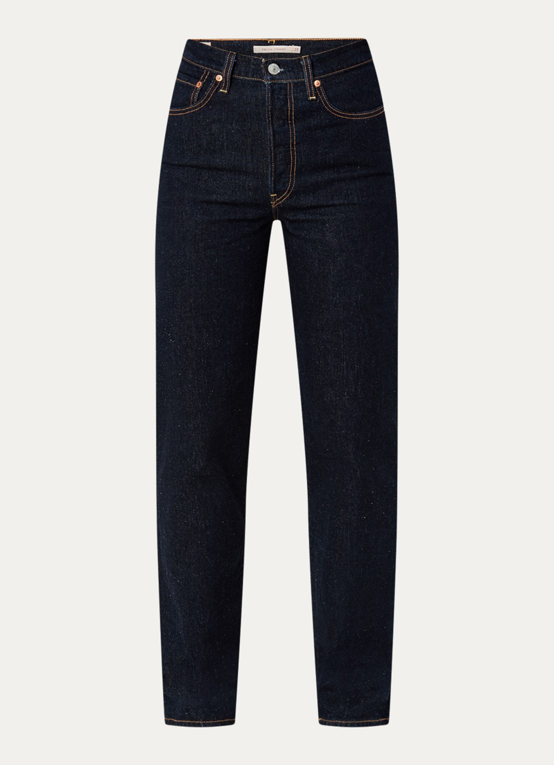Levi's Ribcage high waist straight leg jeans met donkere wassing  - voorkant indigo