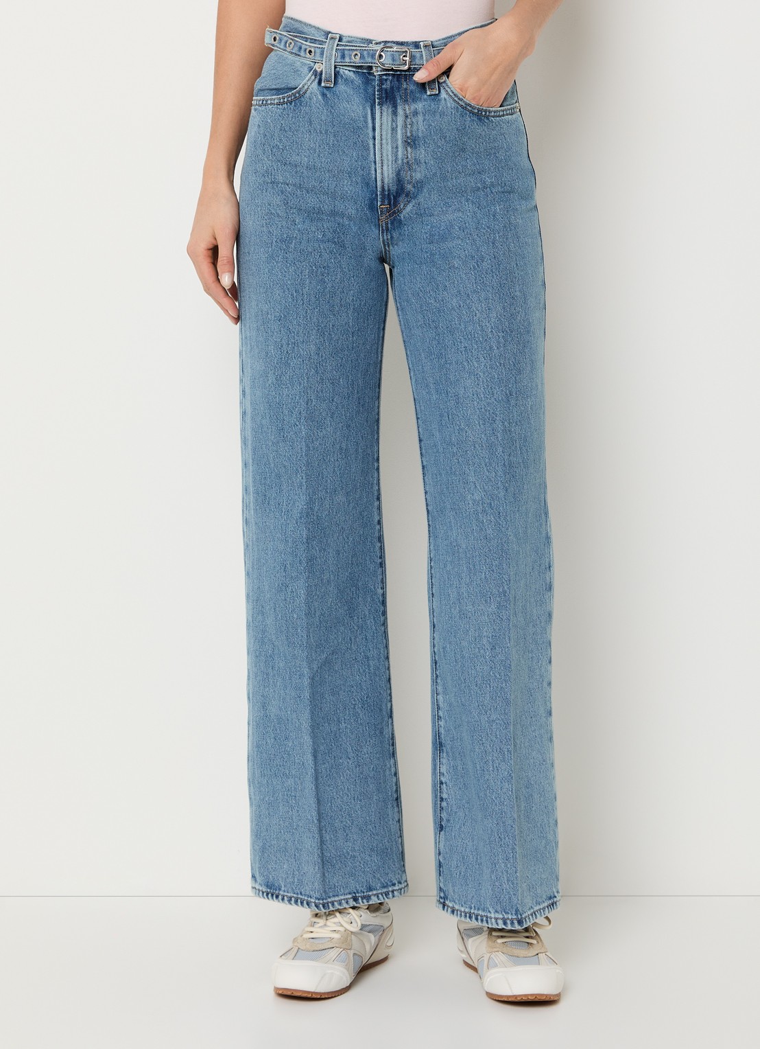 Levi's Ribcage high waist wide jeans met medium wassing - detail 3 indigo