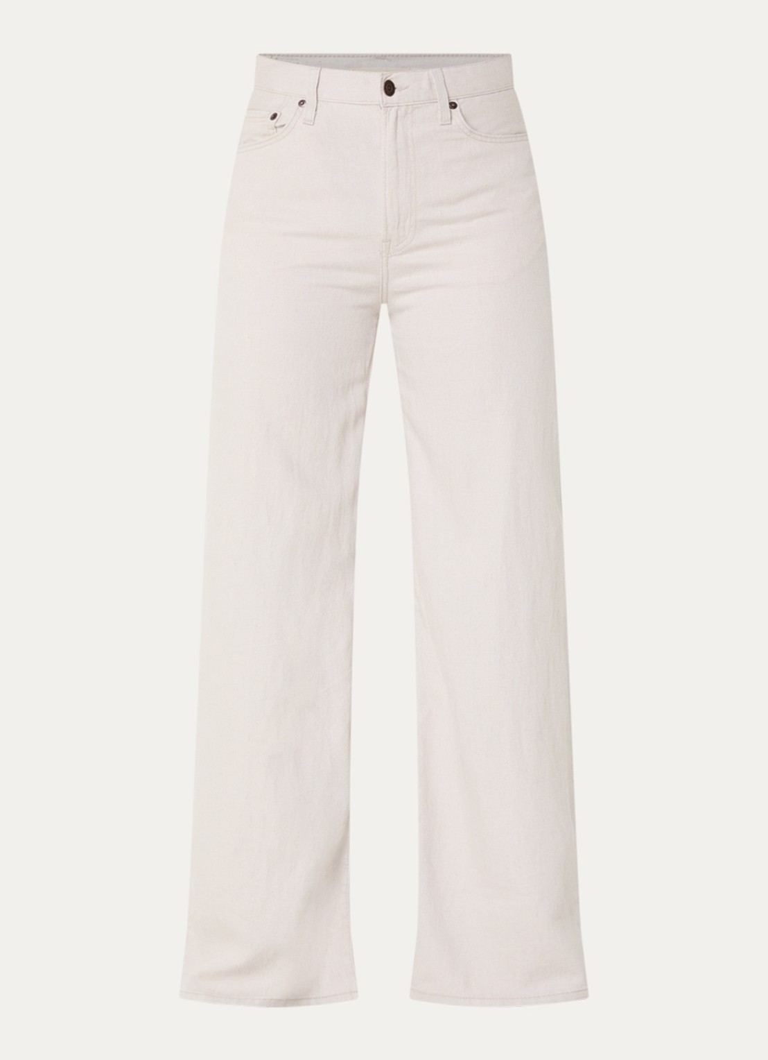 Levi's Ribcage high waist wide leg jeans in linnenblend - voorkant lichtgrijs