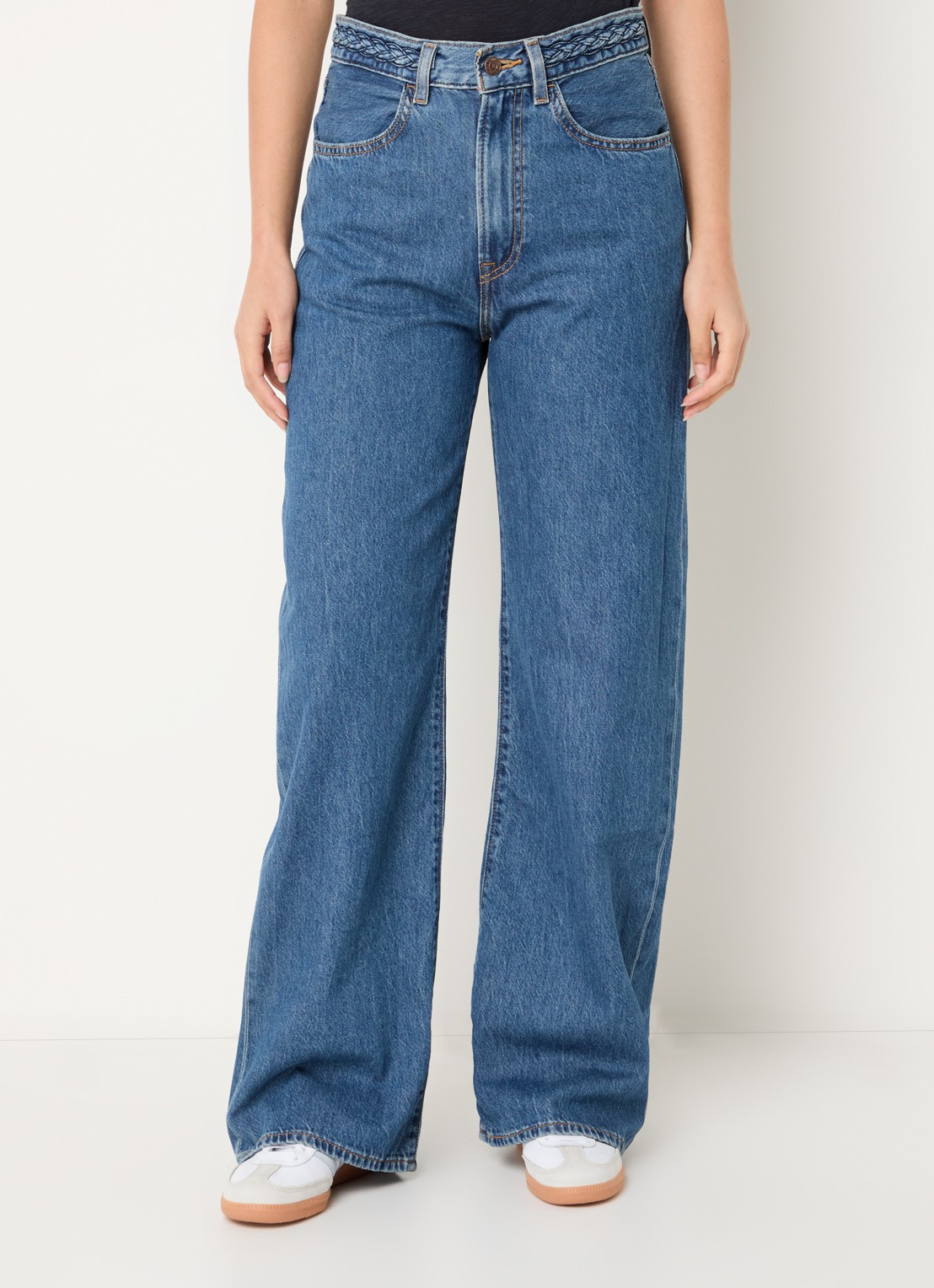 Levi's Ribcage high waist wide leg jeans met medium wassing - detail 4 indigo