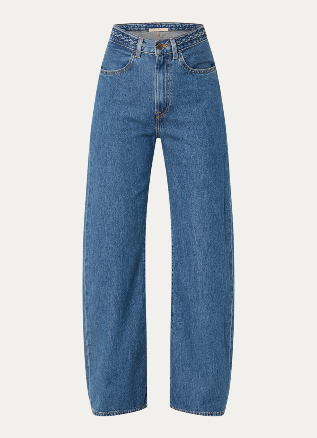 Levi's Ribcage high waist wide leg jeans met medium wassing - voorkant 2 indigo