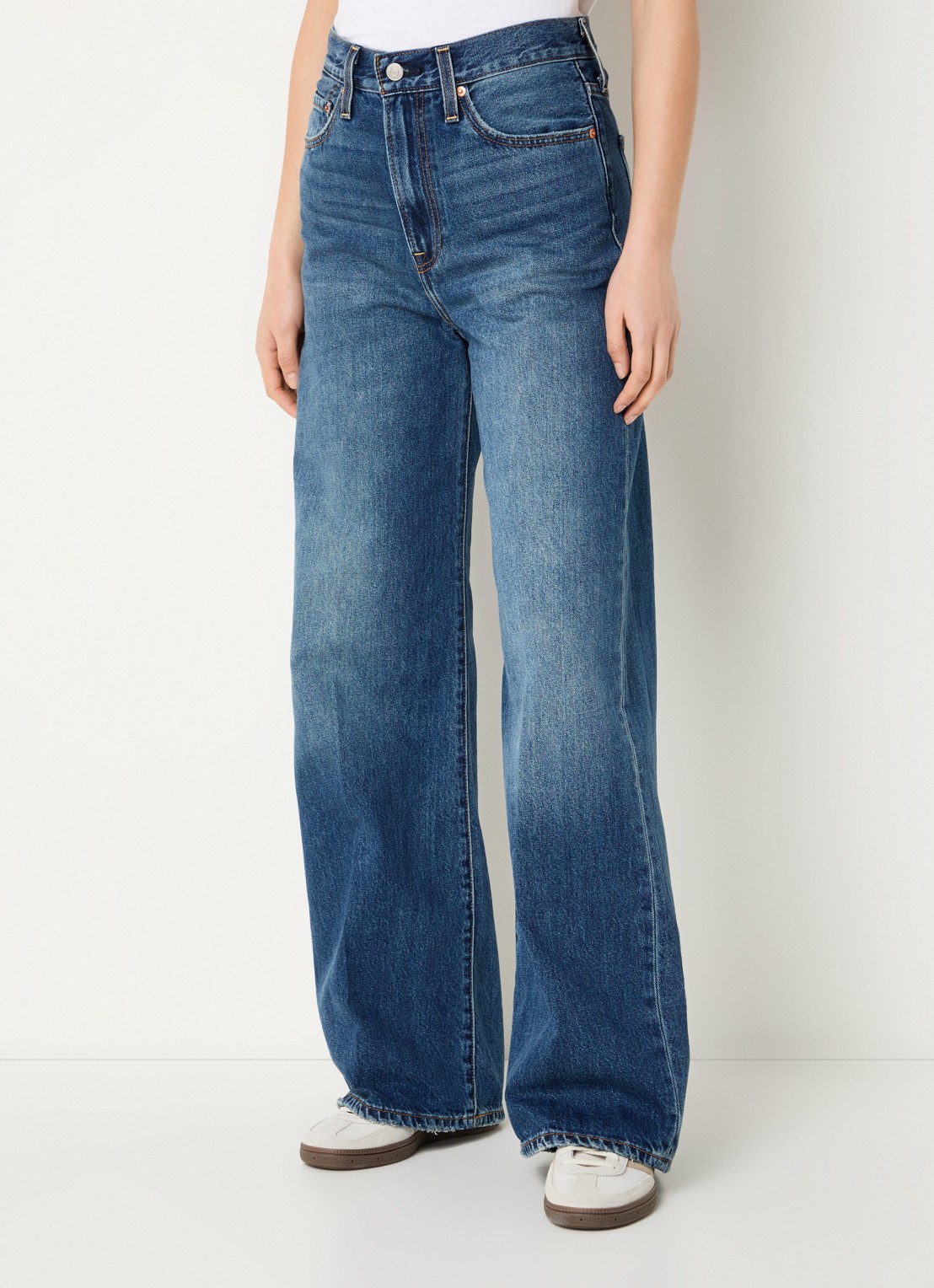 Levi's Ribcage high waist wide leg jeans met steekzakken - detail 3 indigo
