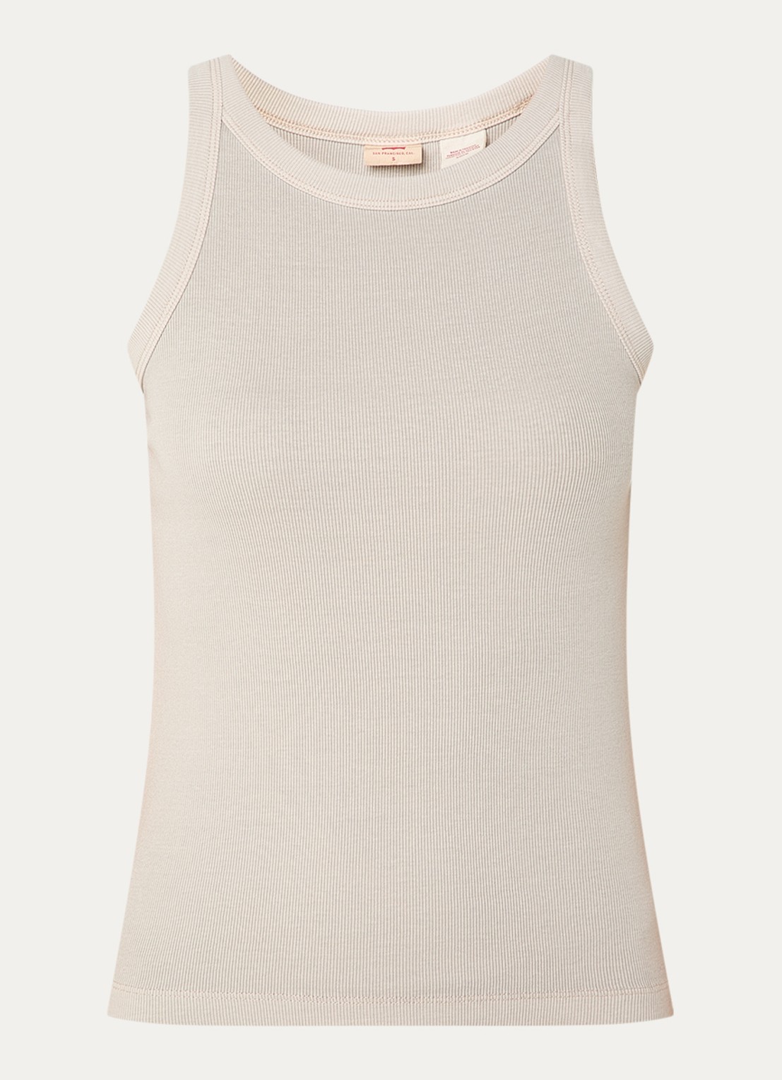 Levi's Ribgebreide tanktop met stretch  - voorkant 3 donkerbeige