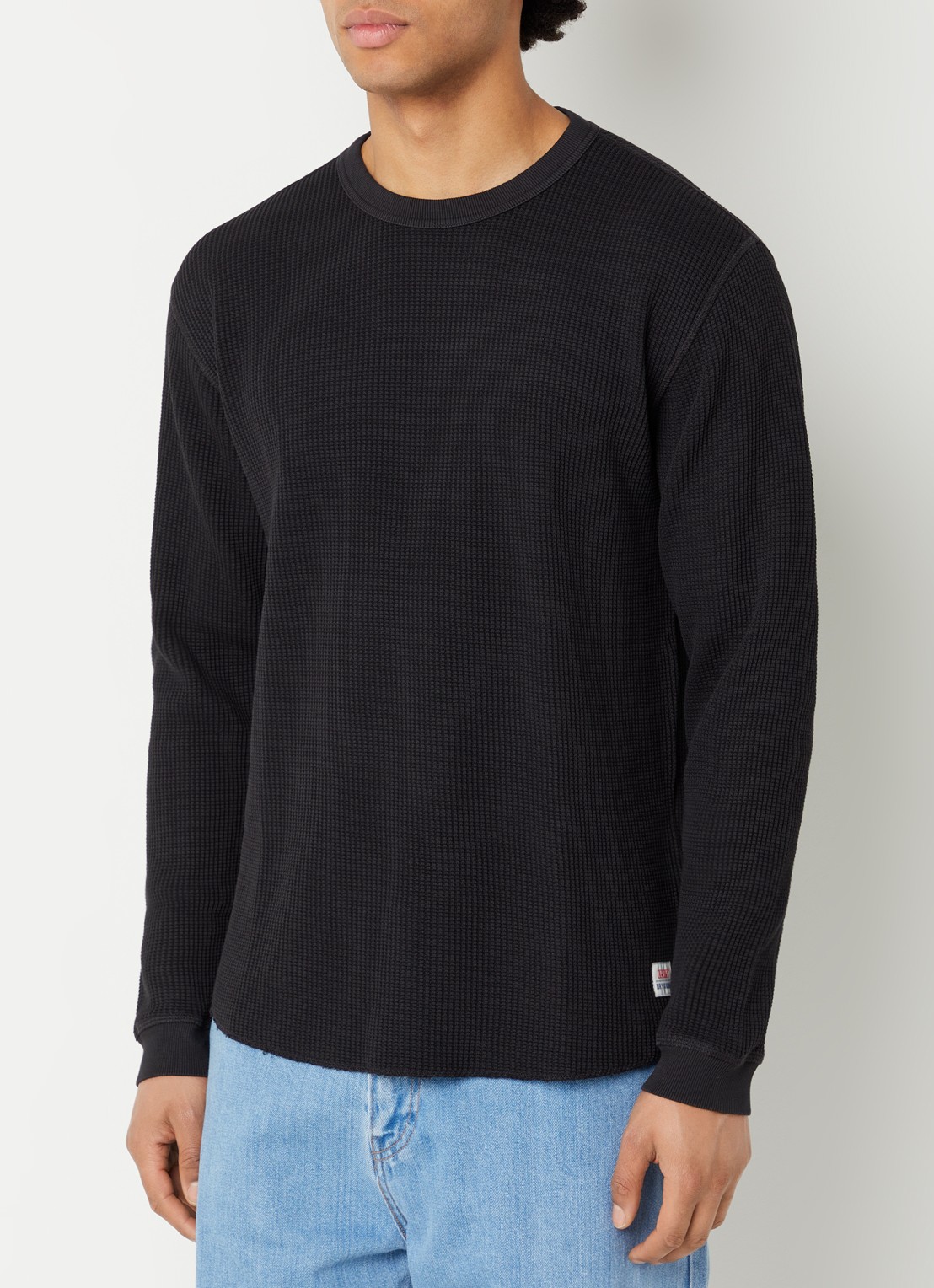Levi's Ribgebreide trui met logo - detail 3 zwart
