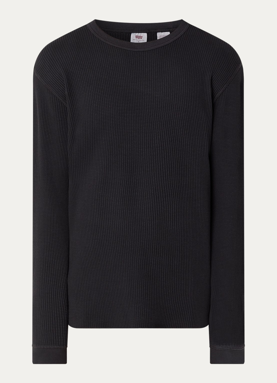 Levi's Ribgebreide trui met logo - voorkant zwart