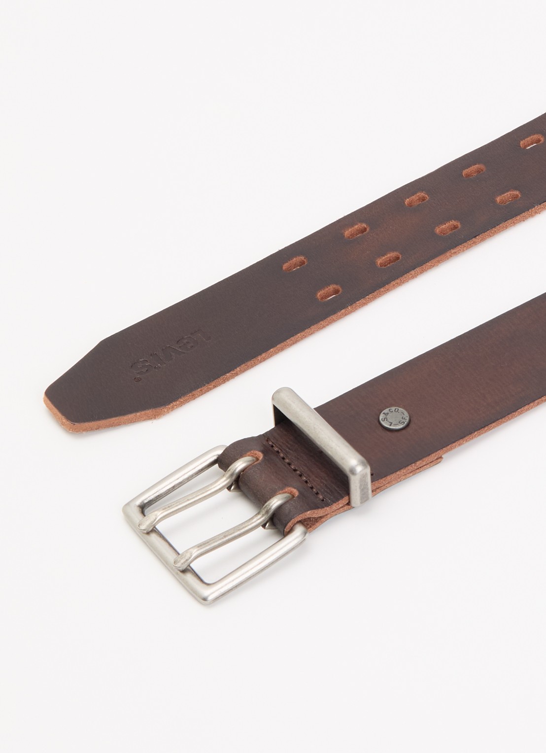 Levi's Riem van buffelleer - detail 2 bruin