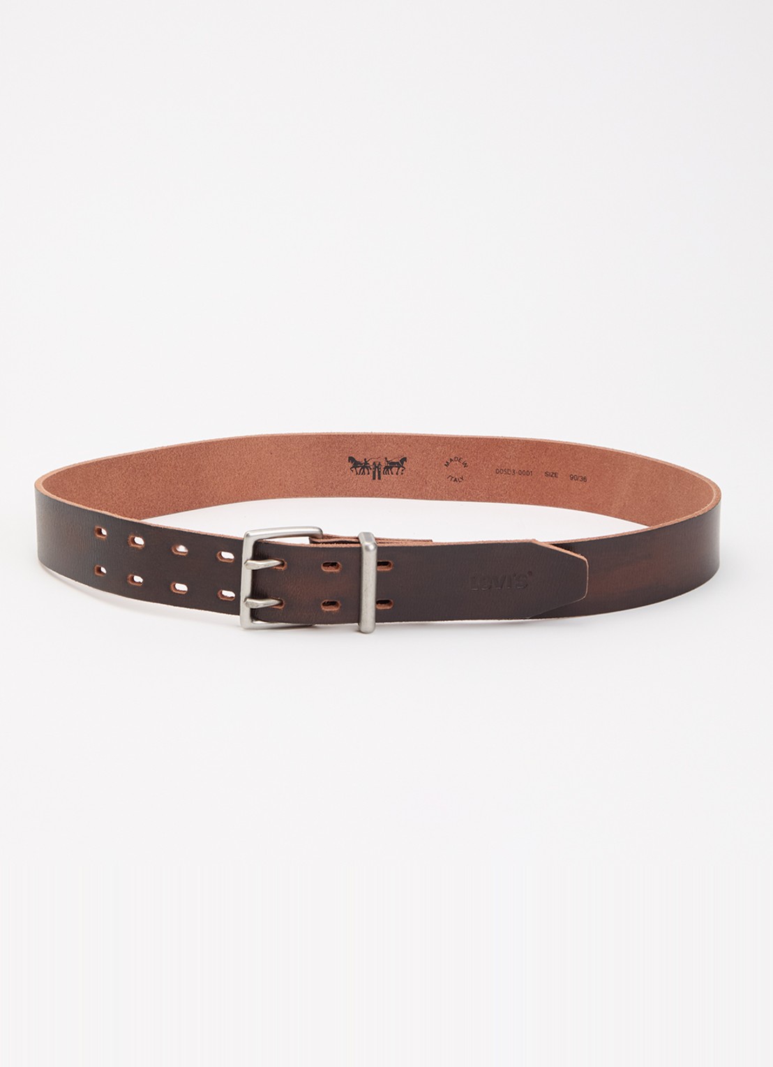 Levi's Riem van buffelleer - voorkant bruin